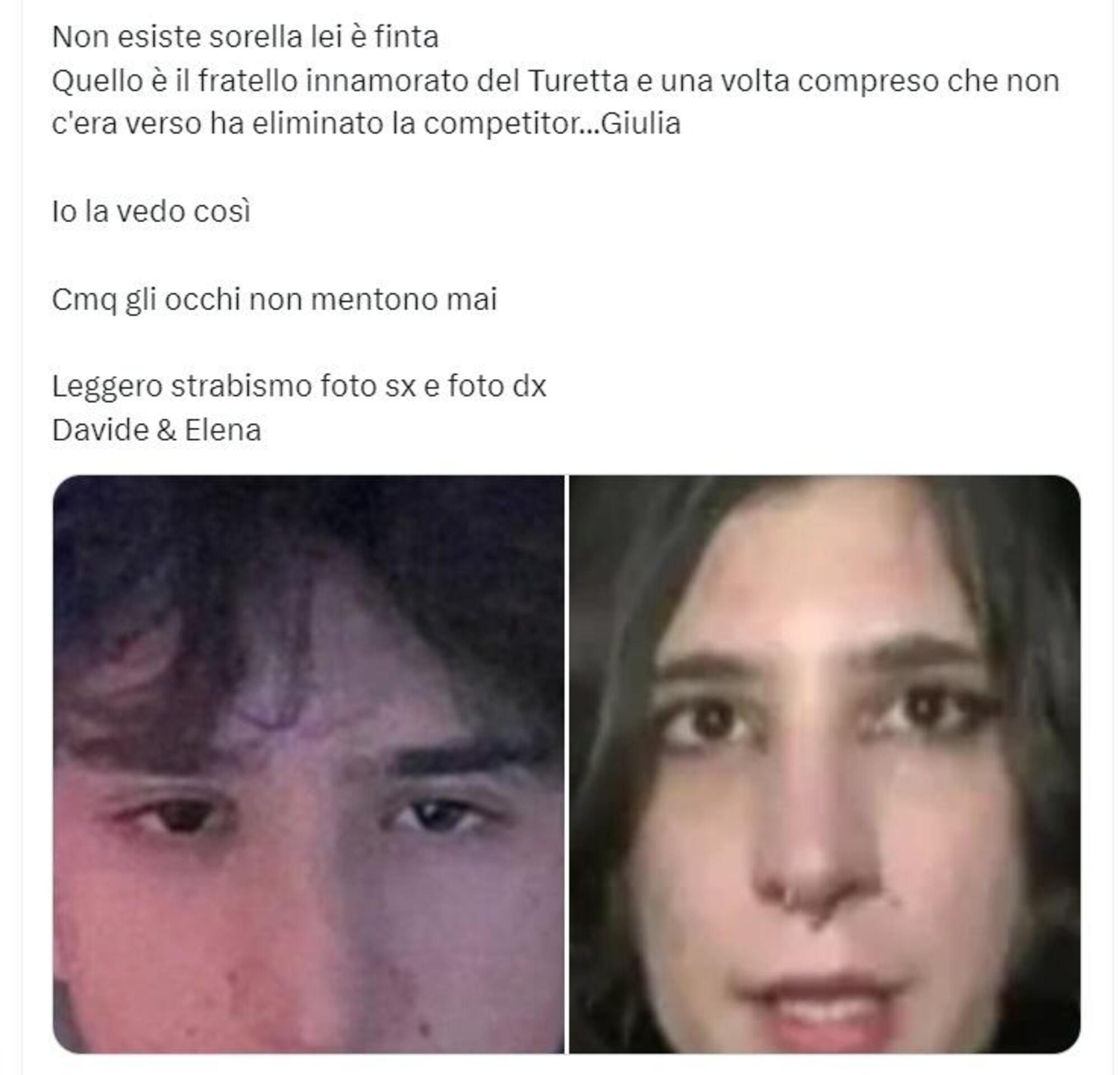 "Non esiste sorella, lei è finta"