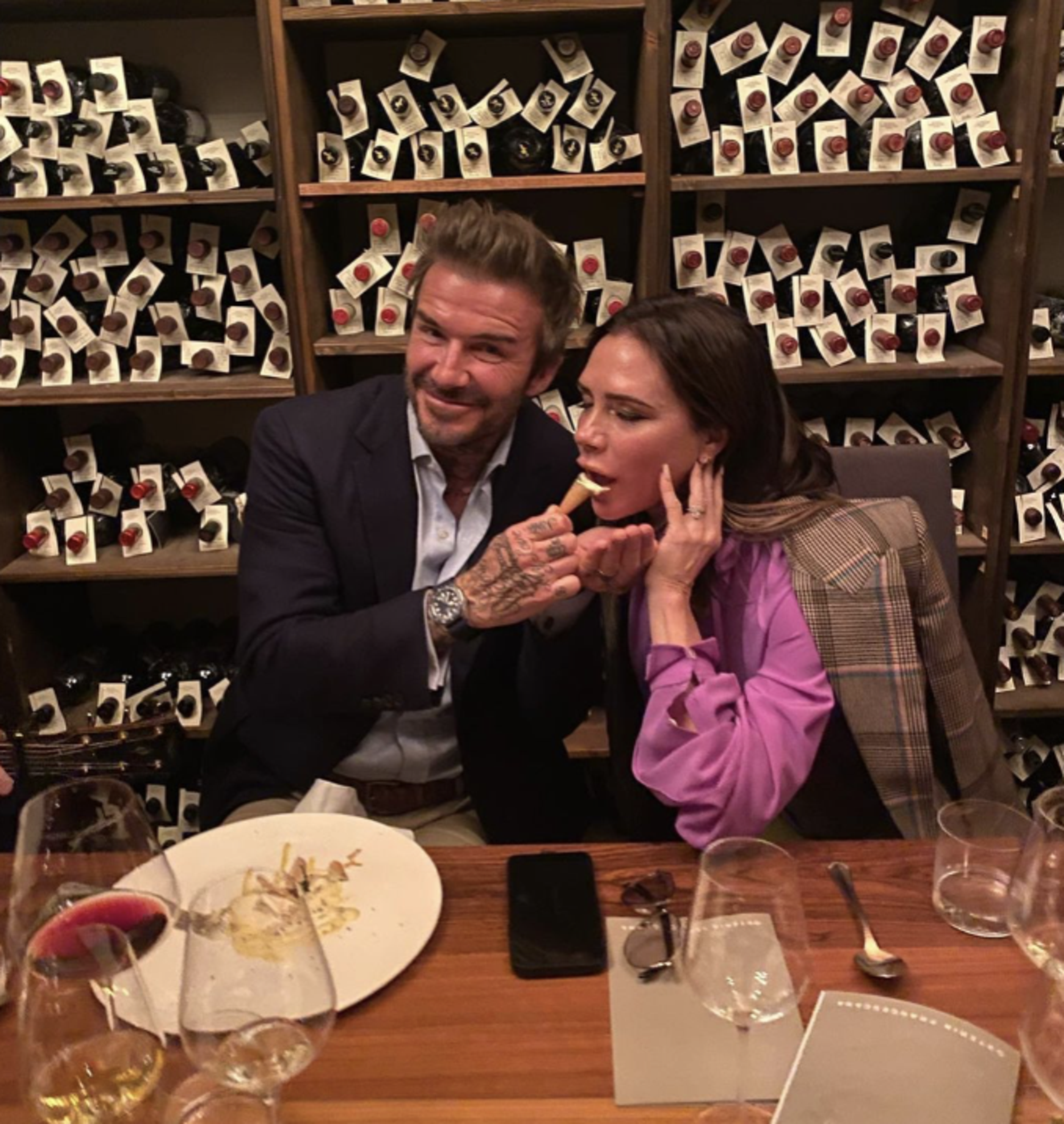 David Beckham e Victoria all'Osteria Francescana di Massimo Bottura