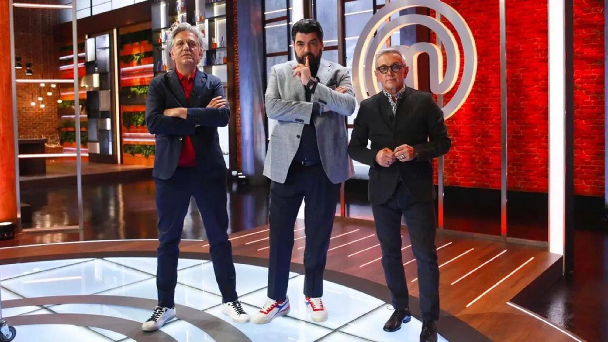 I giudici di Masterchef 13 Giorgio Locatelli, Antonino Cannavacciuolo e Bruno Barbieri