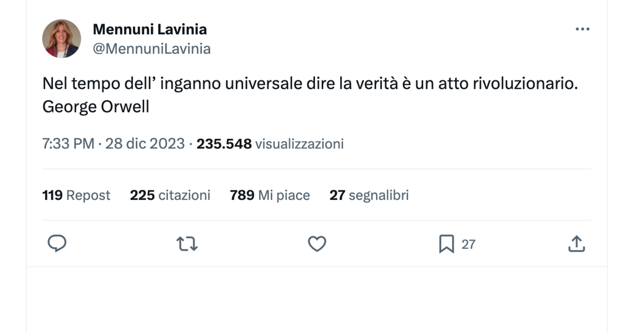 Lavinia Mennuni su X