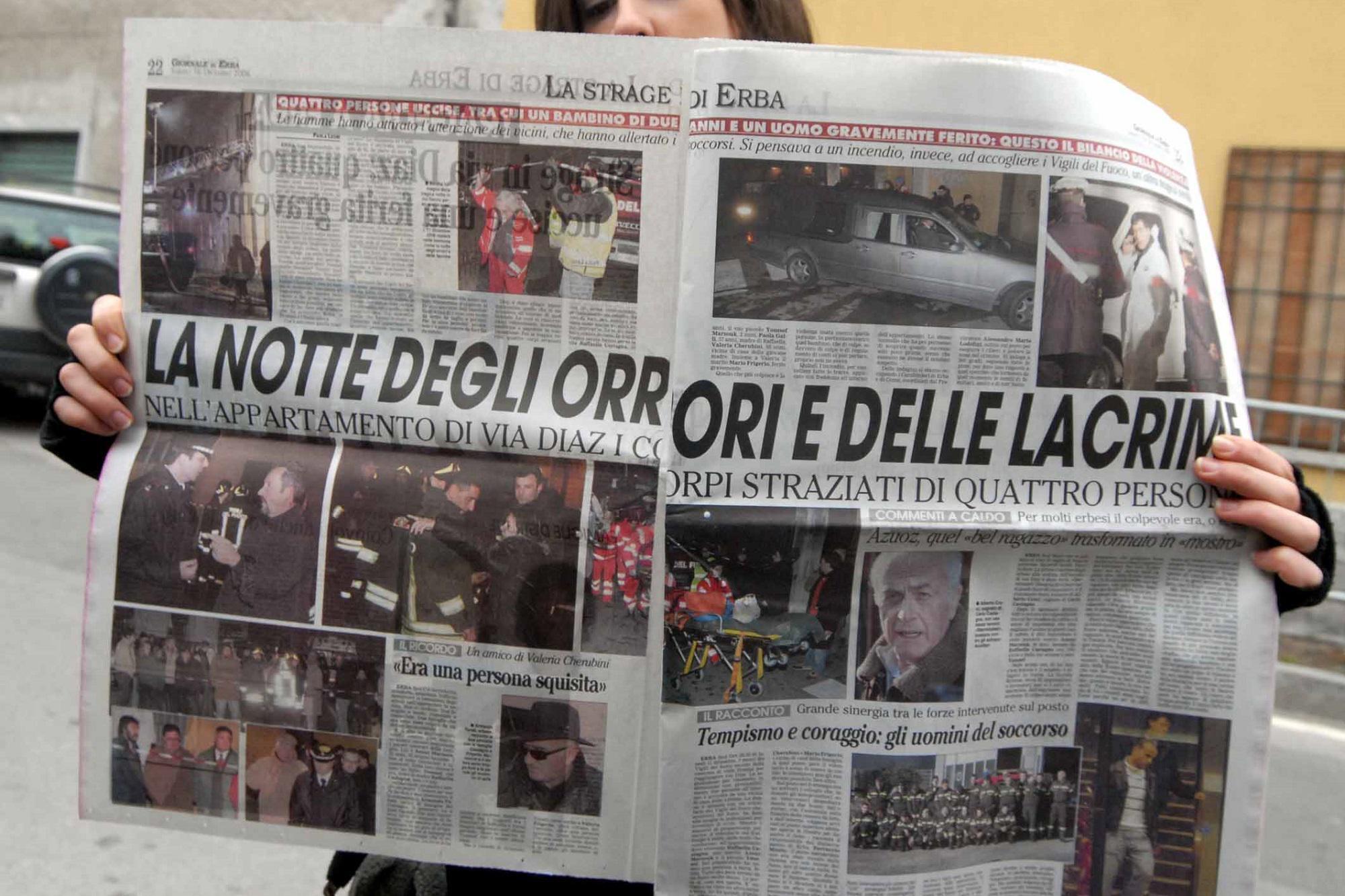 La strage di Erba sui giornali dell'epoca