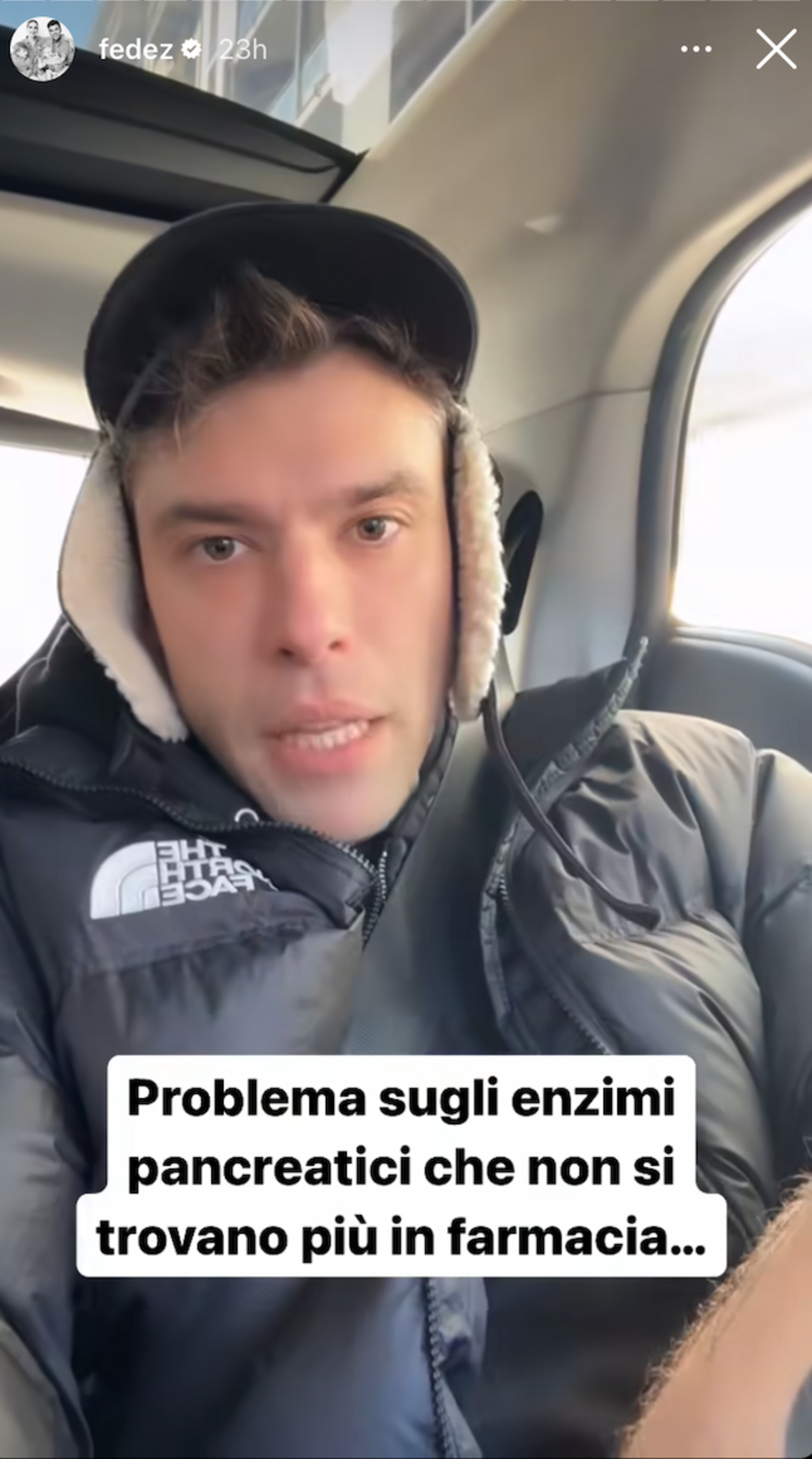 Storia di Fedez su Instagram