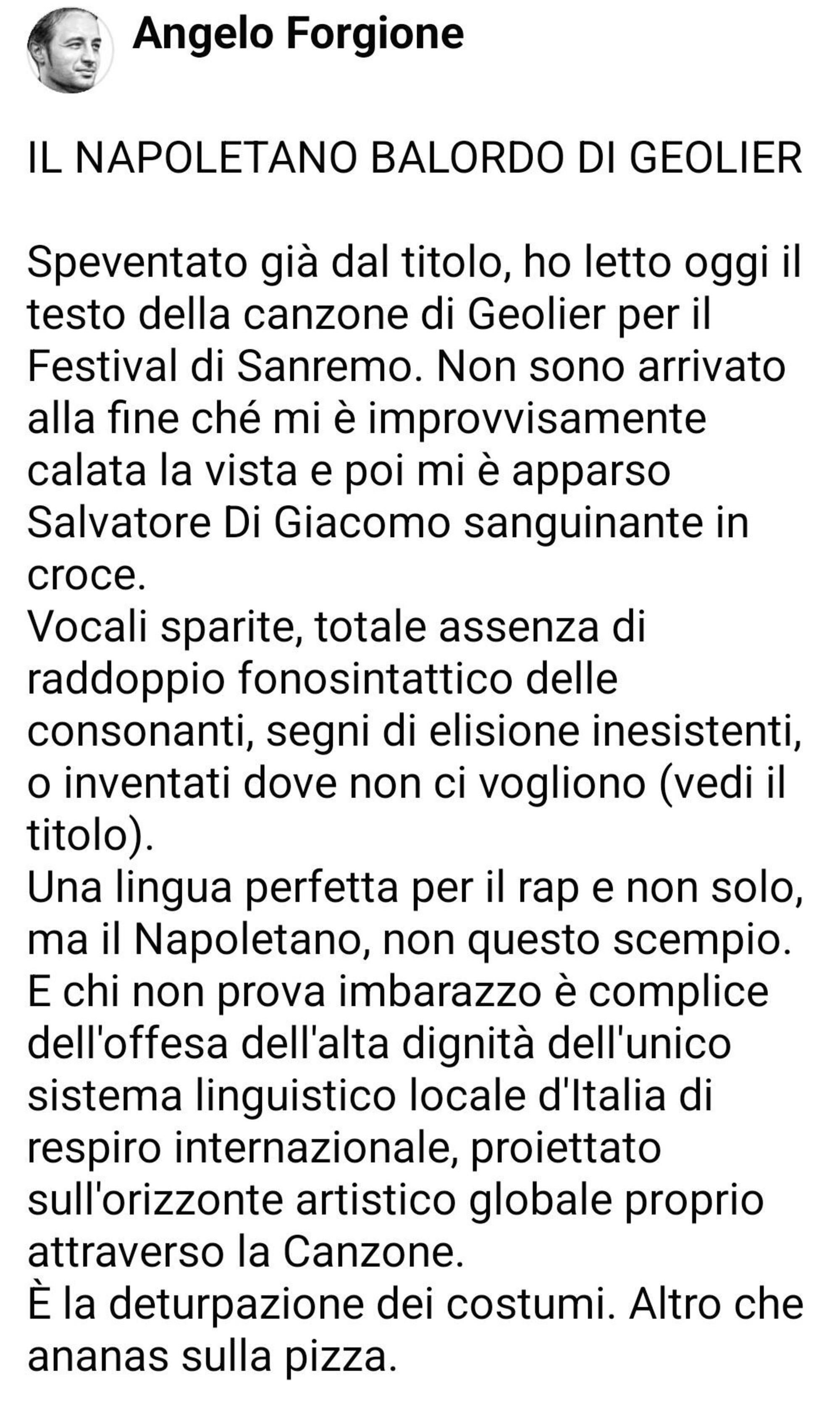 Forgione su Geolier