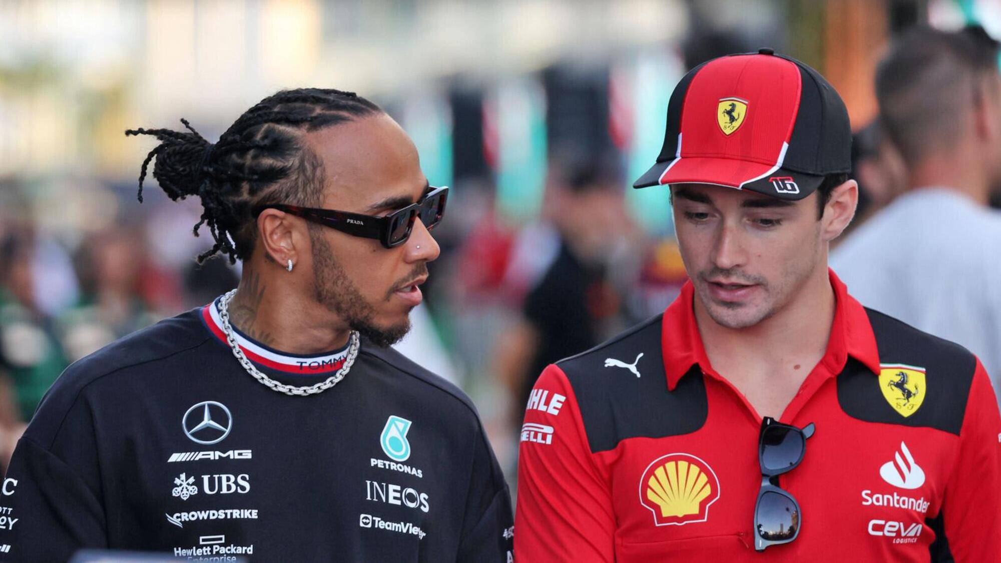 Lewis Hamilton e Charles Leclerc