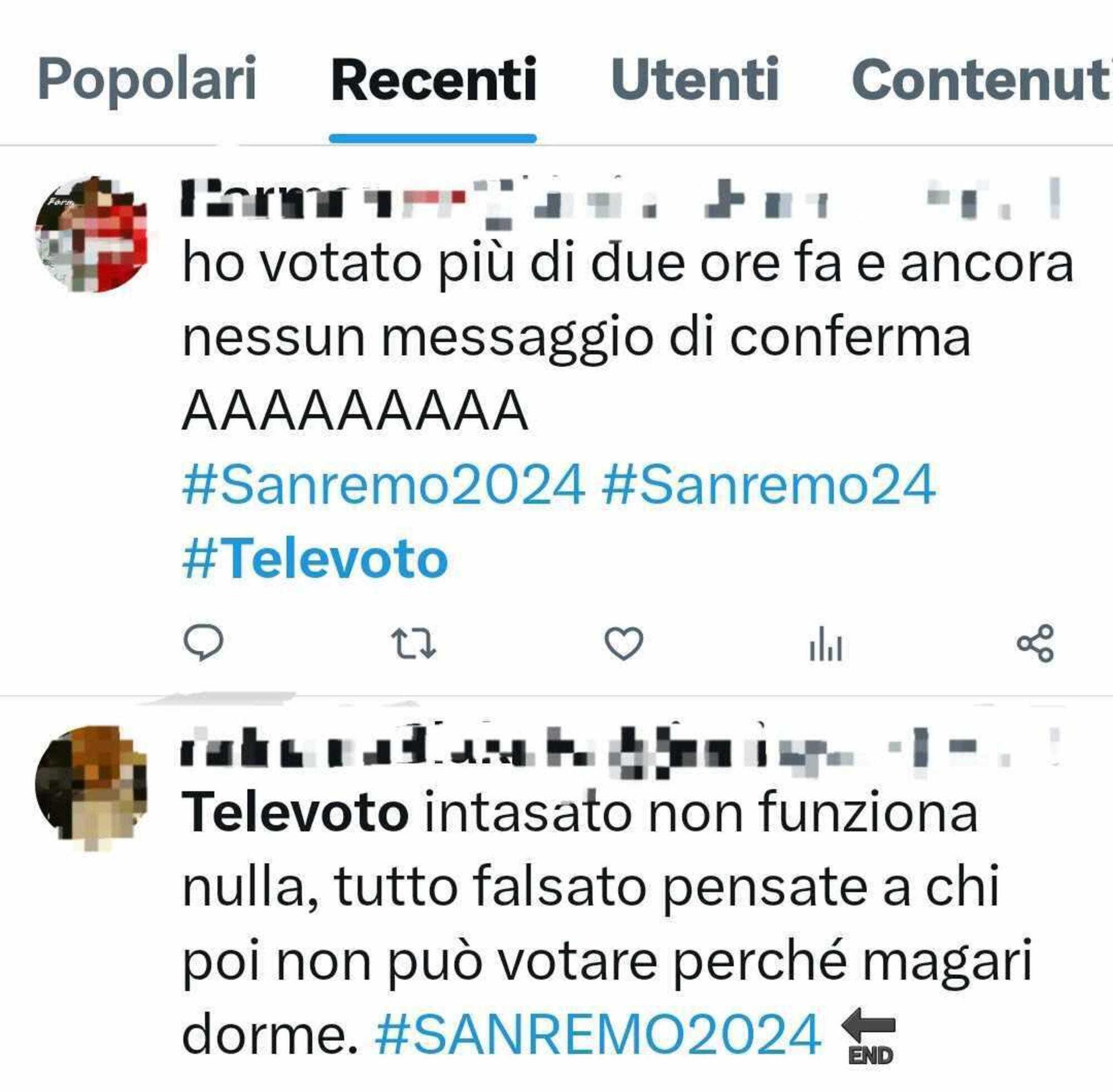 televoto bloccato Sanremo