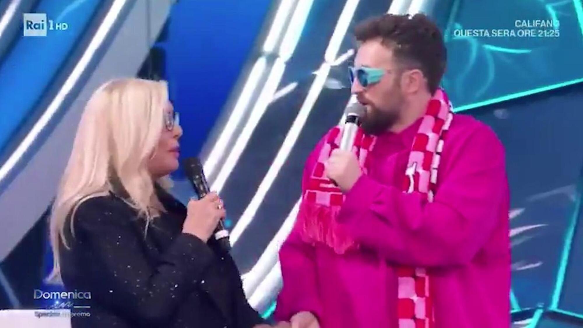 Mara Venier e Dargen D&#039;Amico a Domenica In - Speciale Sanremo