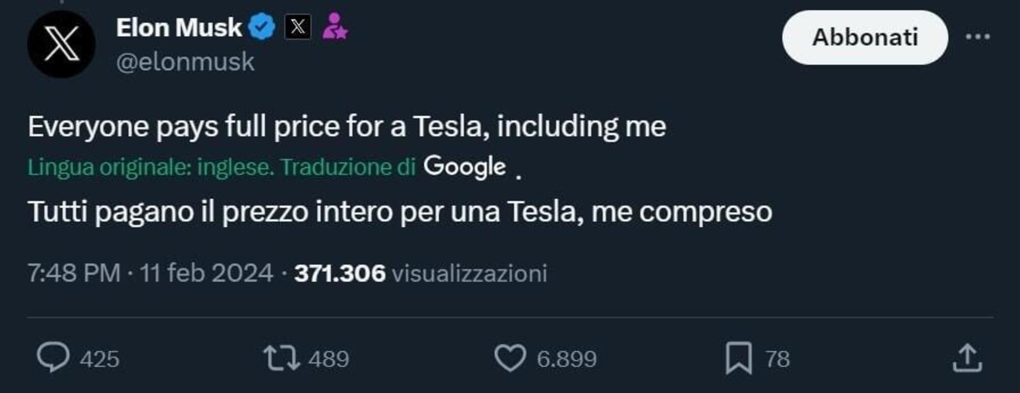 Tweet Elon Musk