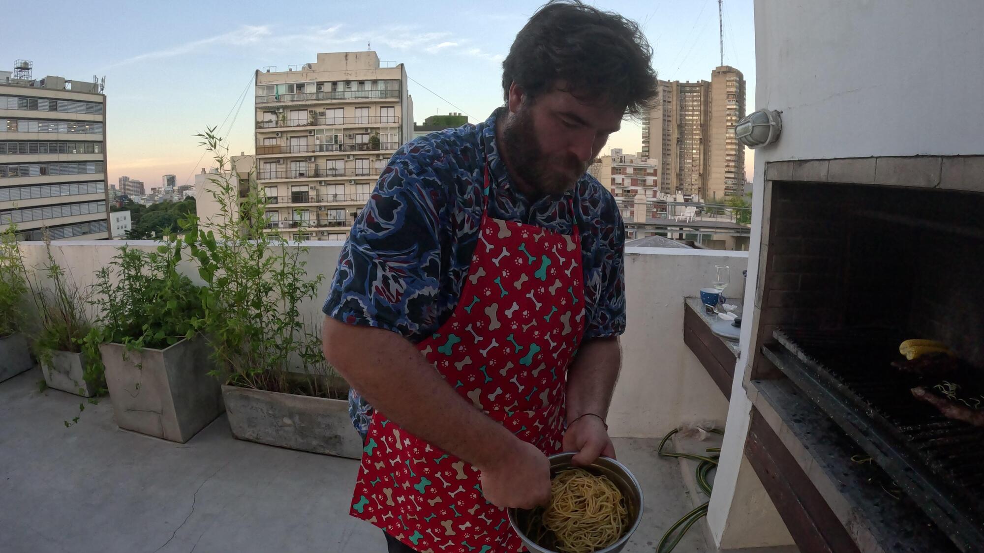 Impiattamento della pasta alla brace