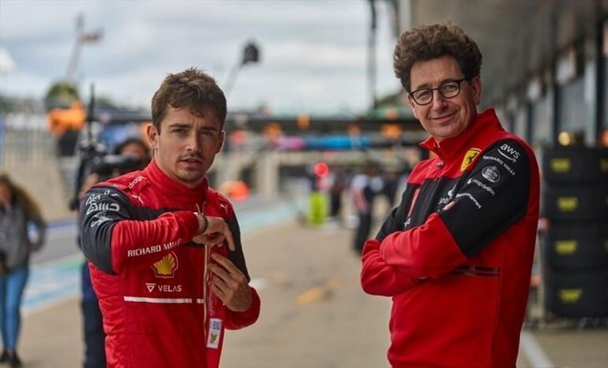 Charles Leclerc e Mattia Binotto