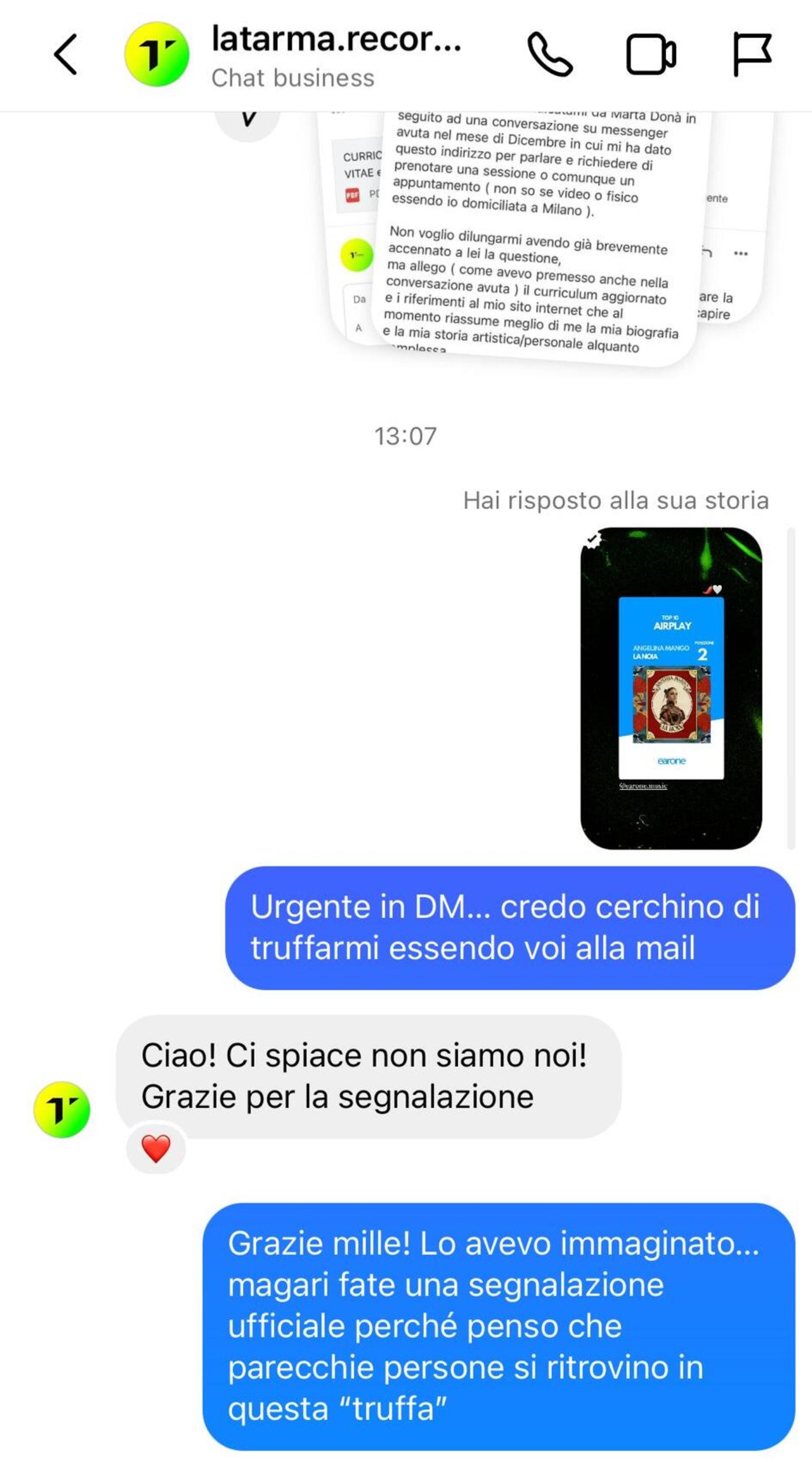 La risposta dell&#039;etichetta ufficiale di Marta Don&agrave;