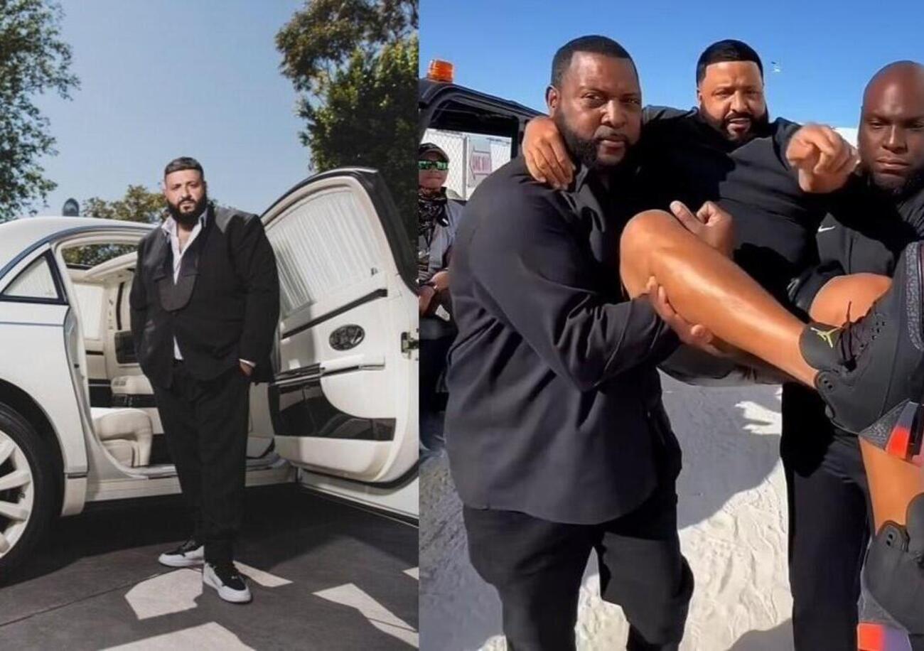 Portato in braccio dall&rsquo;auto al palco per non sporcarsi le Jordan. Ma si pu&ograve;? S&igrave;, sei Dj Khaled