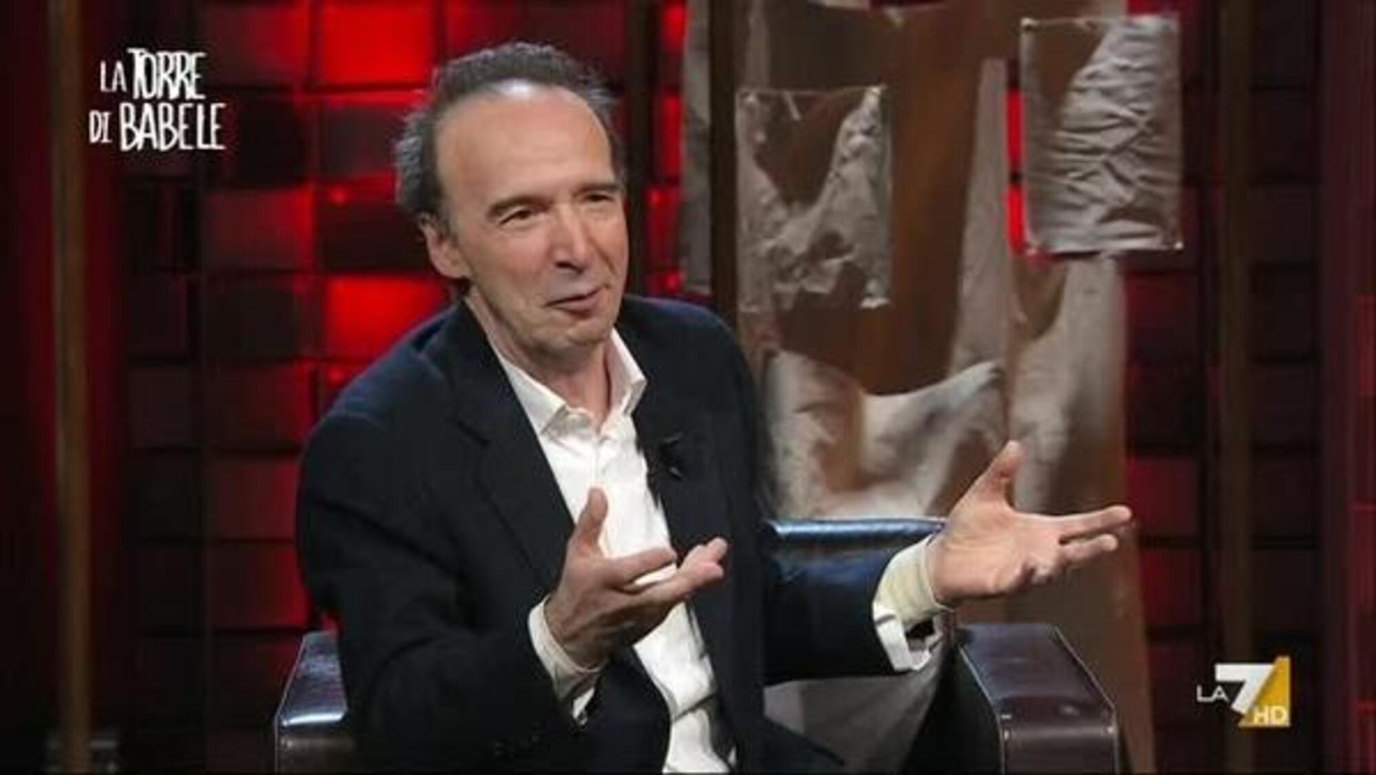 Roberto Benigni ospite a La Torre di Babele di Corrado Augias