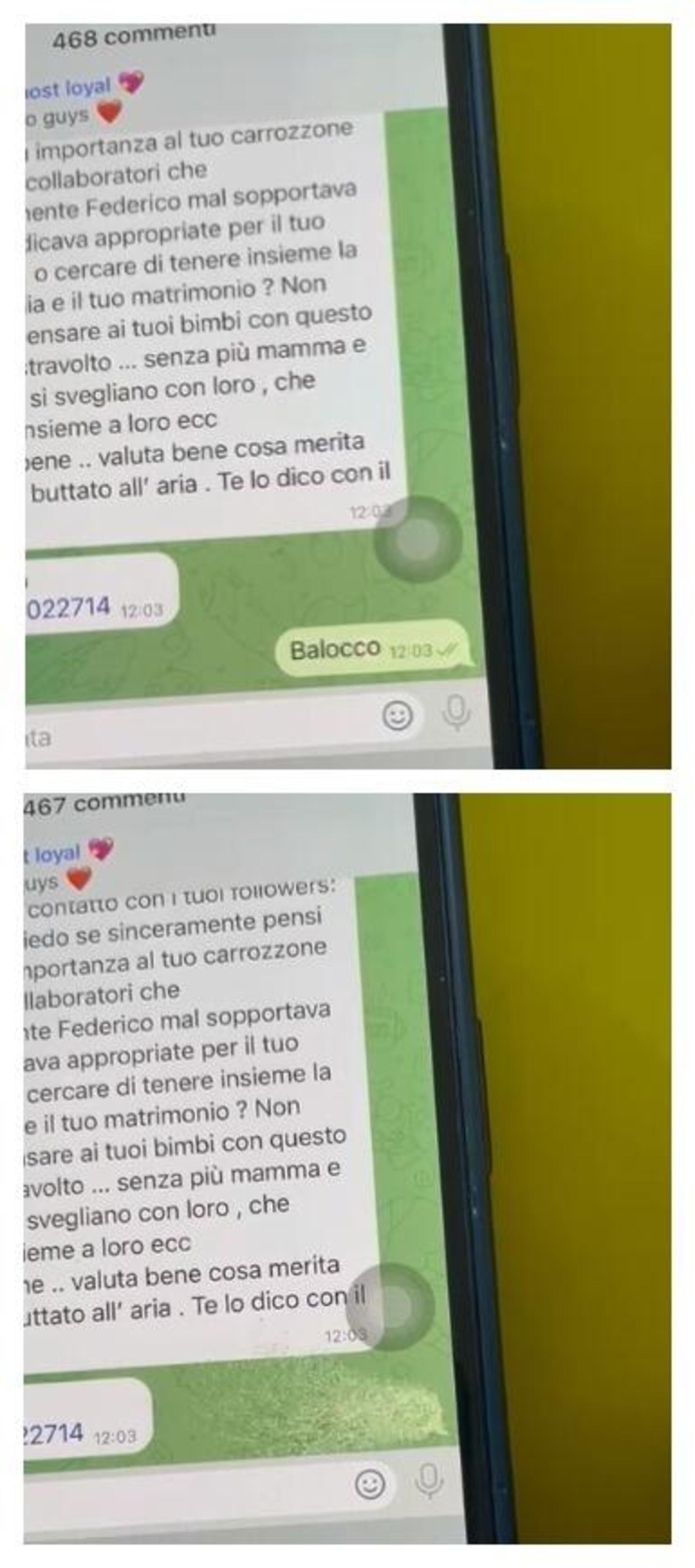 Una parte del nostro test: la parola Balocco, appena scritta, esplode letteralmente e scompare assieme al messaggio