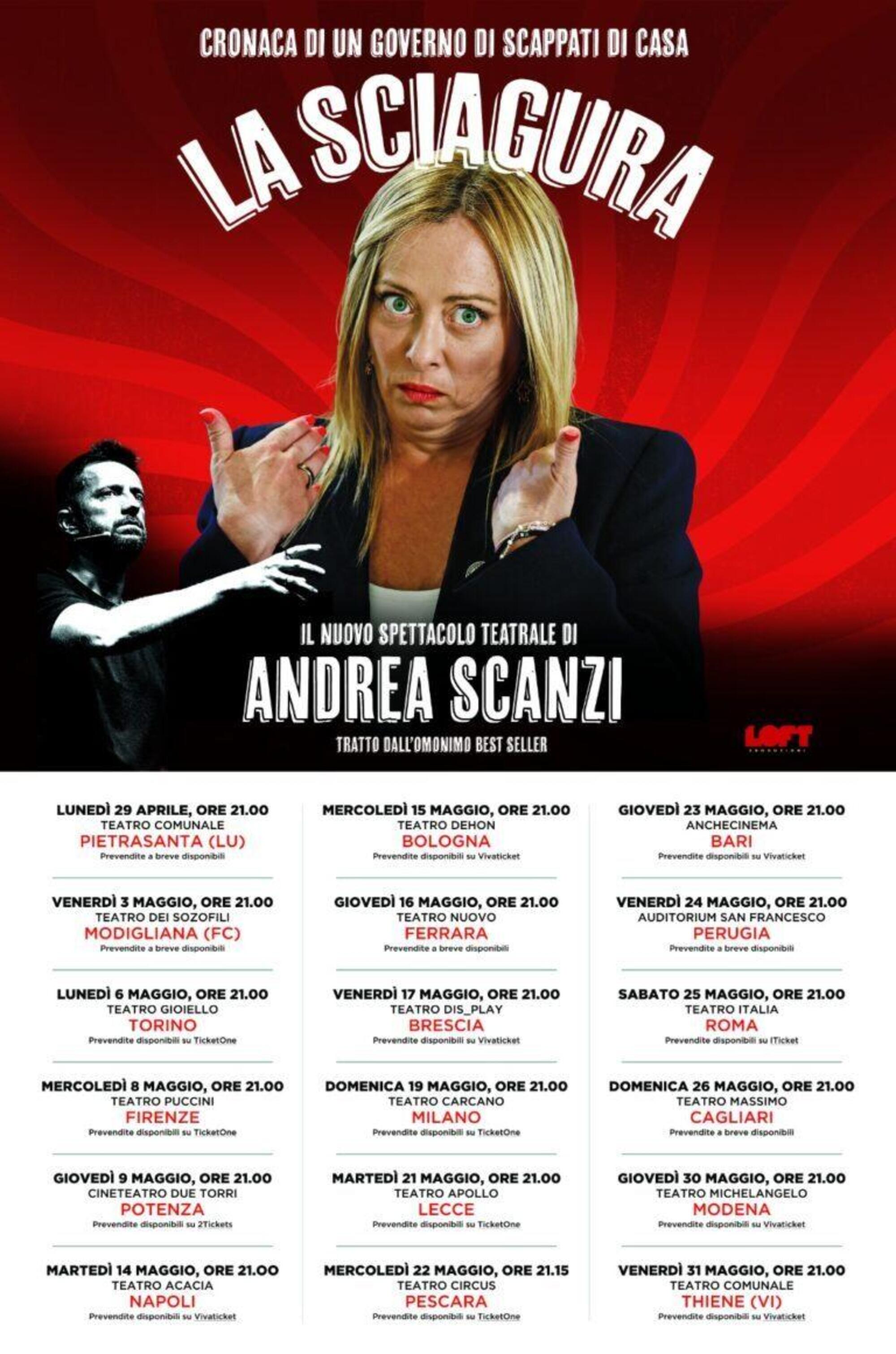 Locandina del tour di Andrea Scanzi