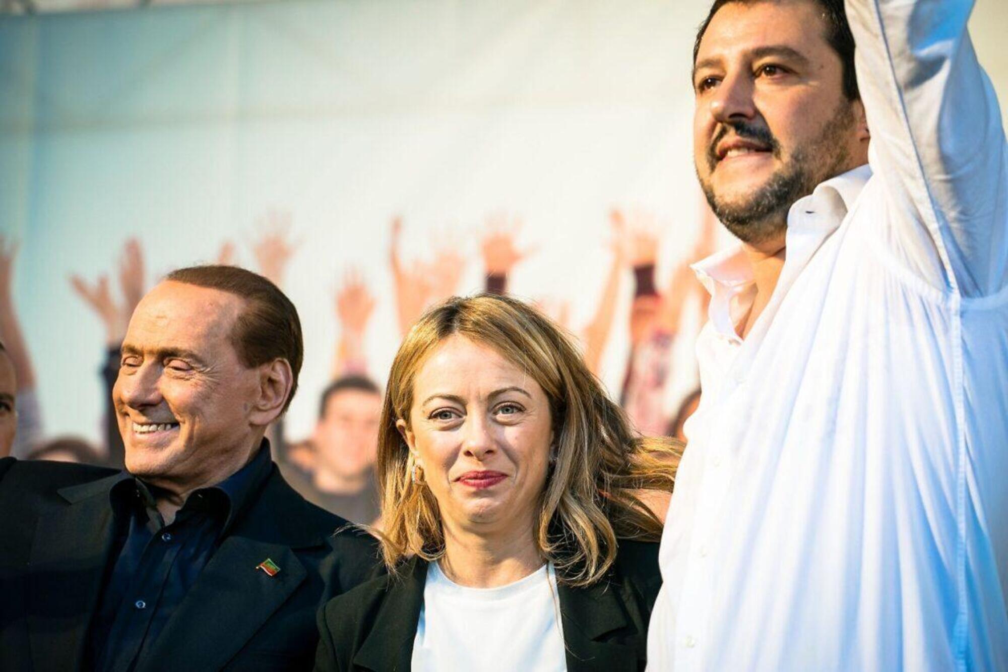 Giorgia Meloni, Silvio Berlusconi e Matteo Salvini