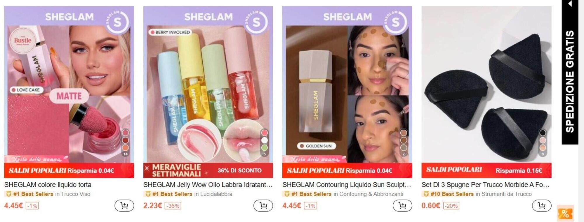 Cosmetici e prodotti della sezione Beauty su Shein