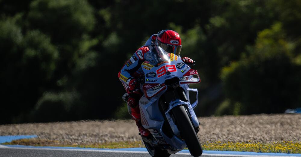 A Jerez Marc Marquez ha capito la Ducati: &ldquo;L&rsquo;adattamento &egrave; finito. Bagnaia? Avanza ancora un sacco di scie, ma da domani&hellip;&rdquo;