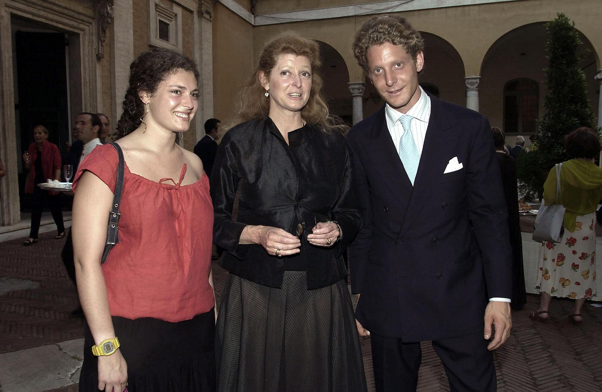 Margherita Agnelli con Lapo e Ginevra Elkann