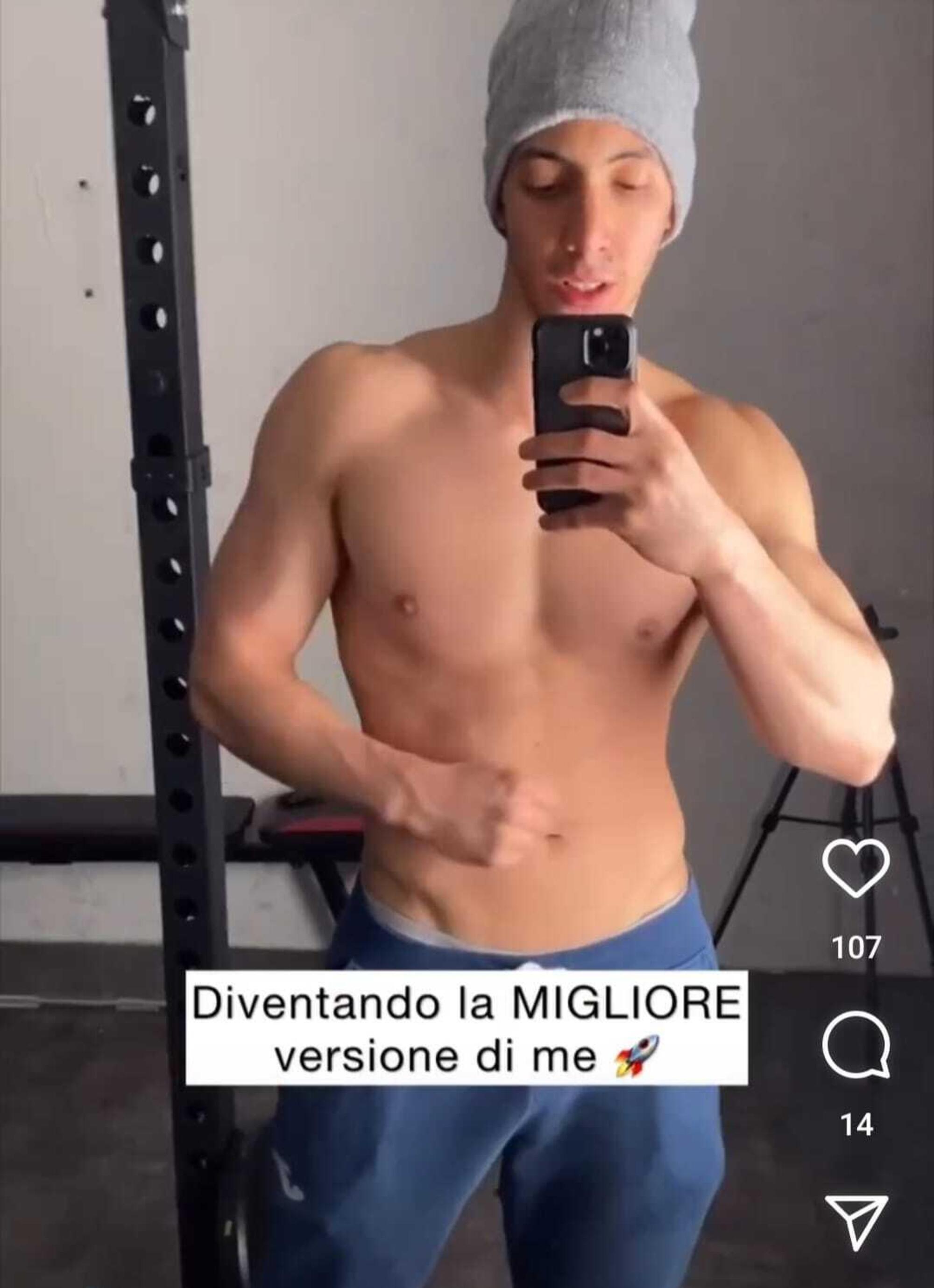 Estratto di un video &quot;motivazionale&quot; del personal trainer influencer Ezze su Instagram