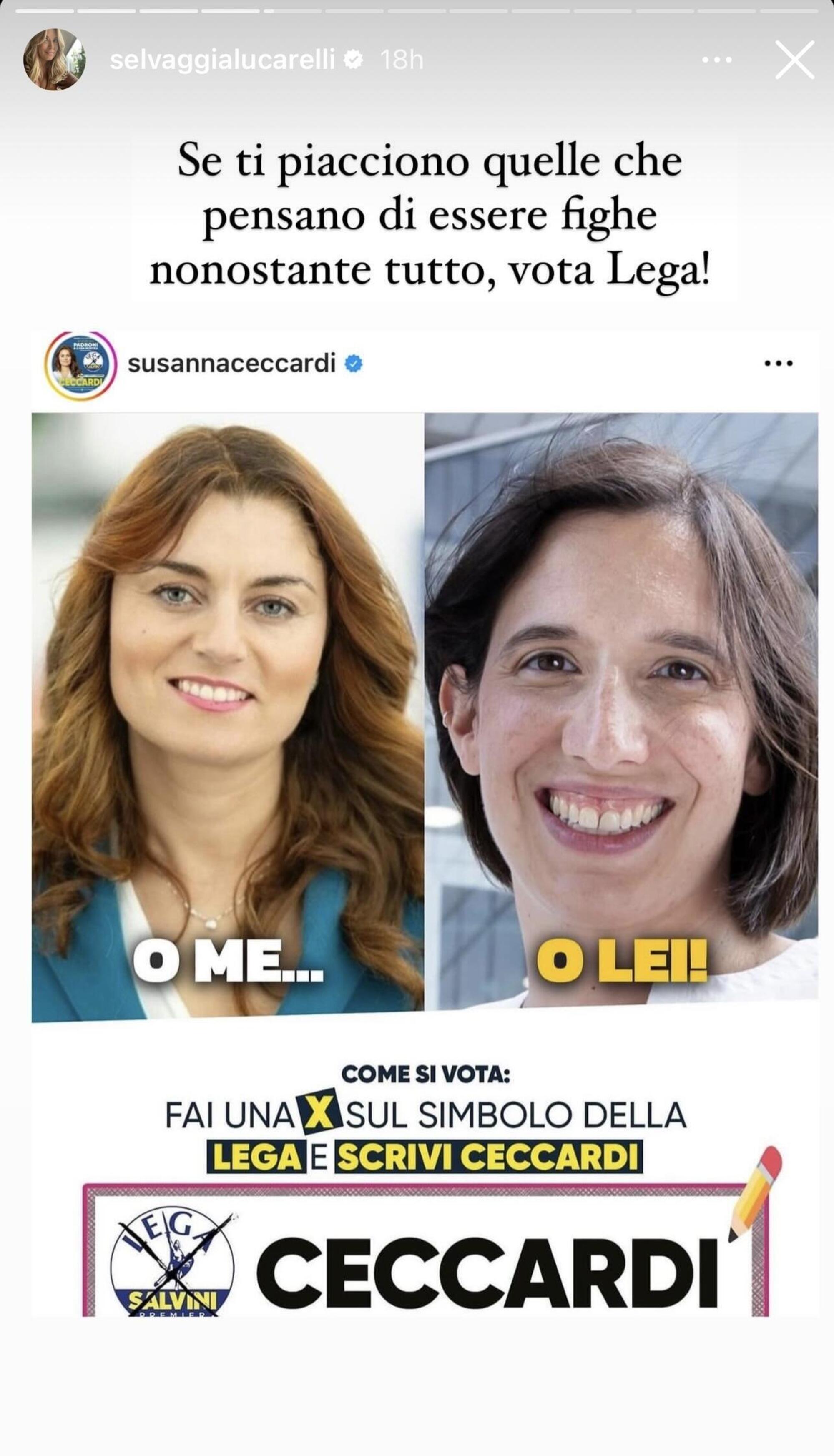 Storia Instagram di Selvaggia Lucarelli