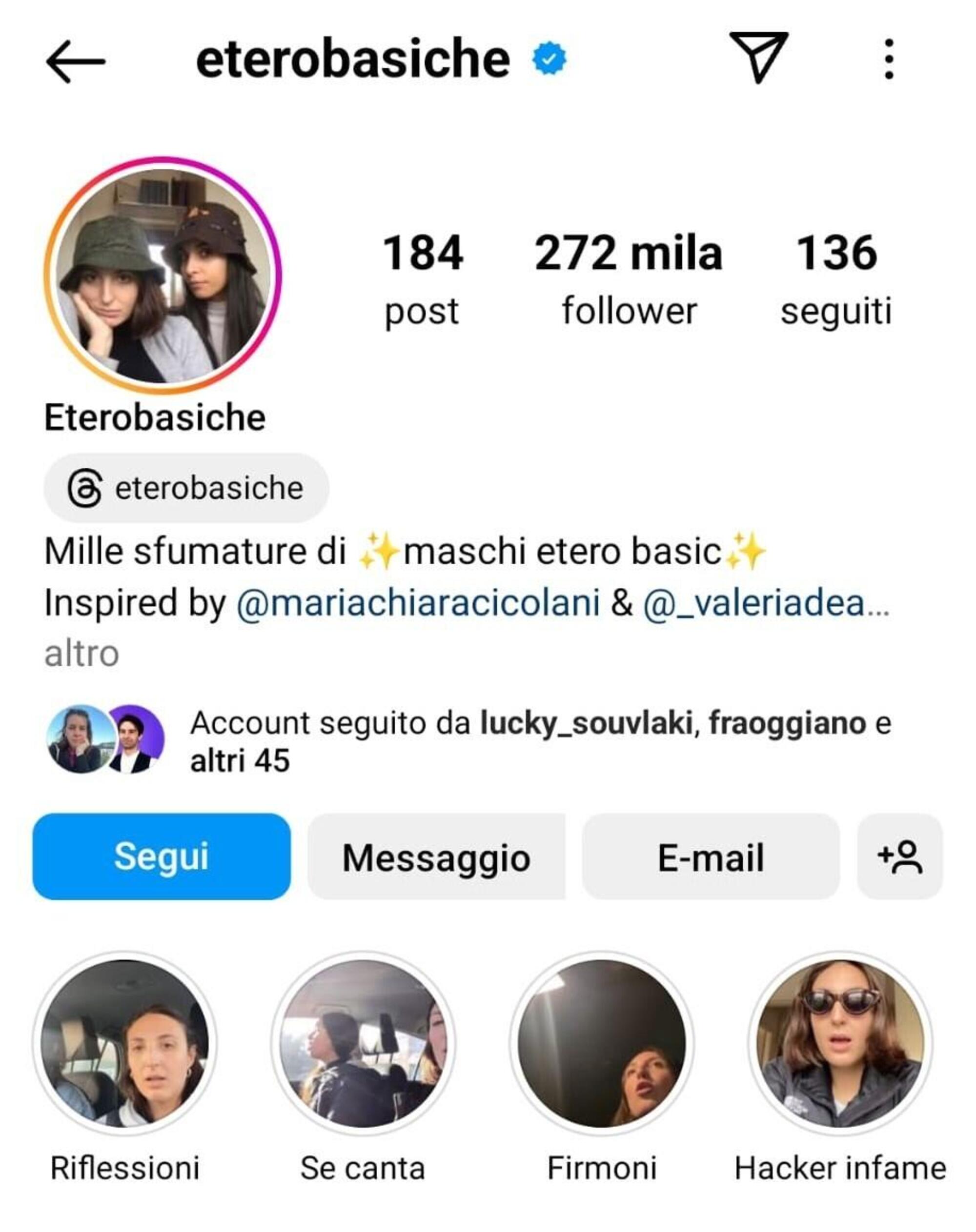 Le @eterobasiche su Instagram