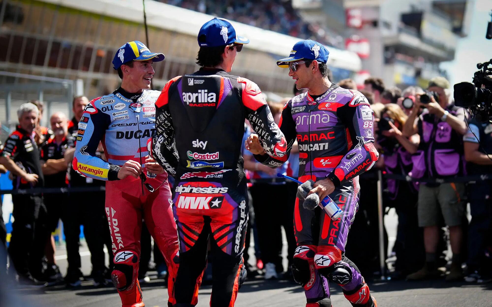 Maverick Vinales Jorge Martin Marc Marquez Le Mans 2024