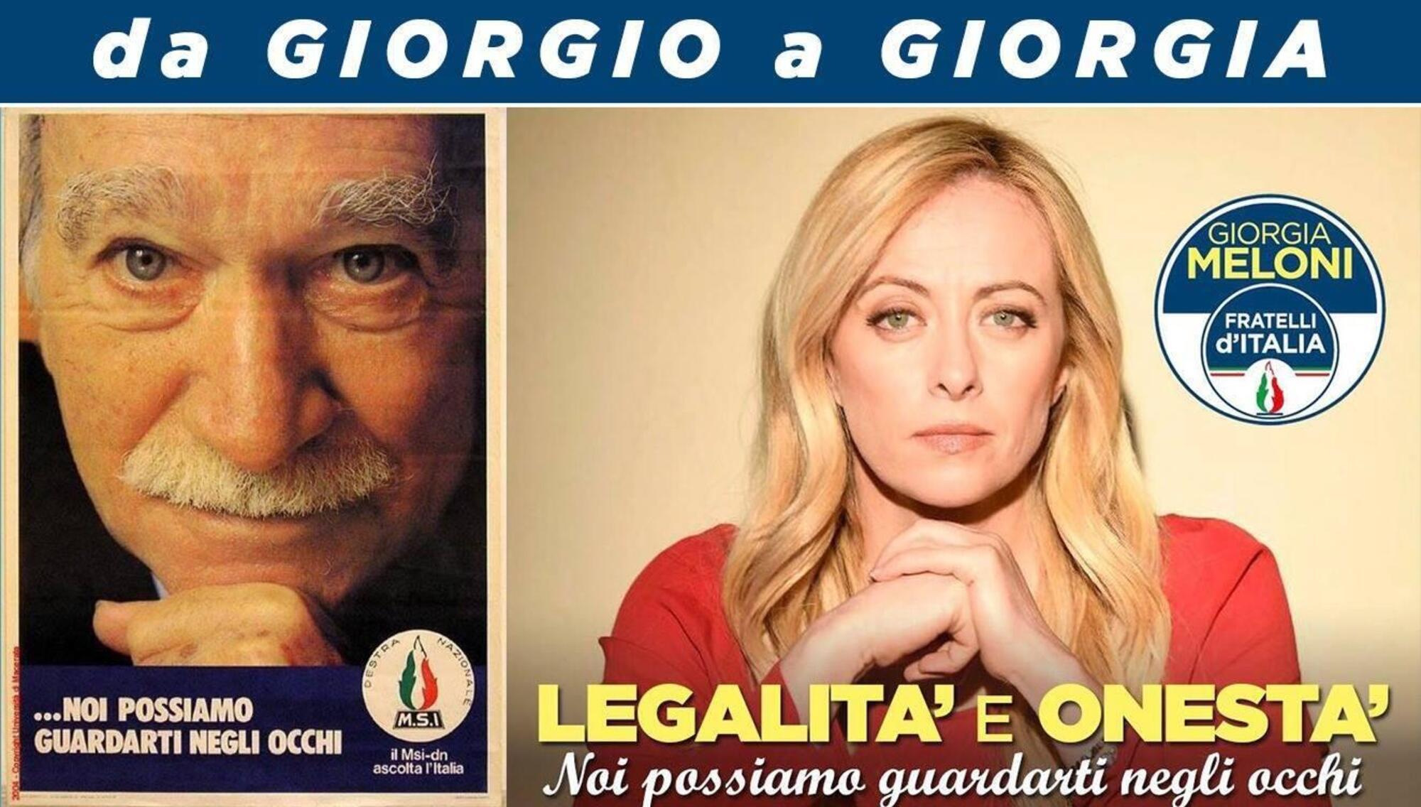 Giorgio Almirante e Giorgia Meloni