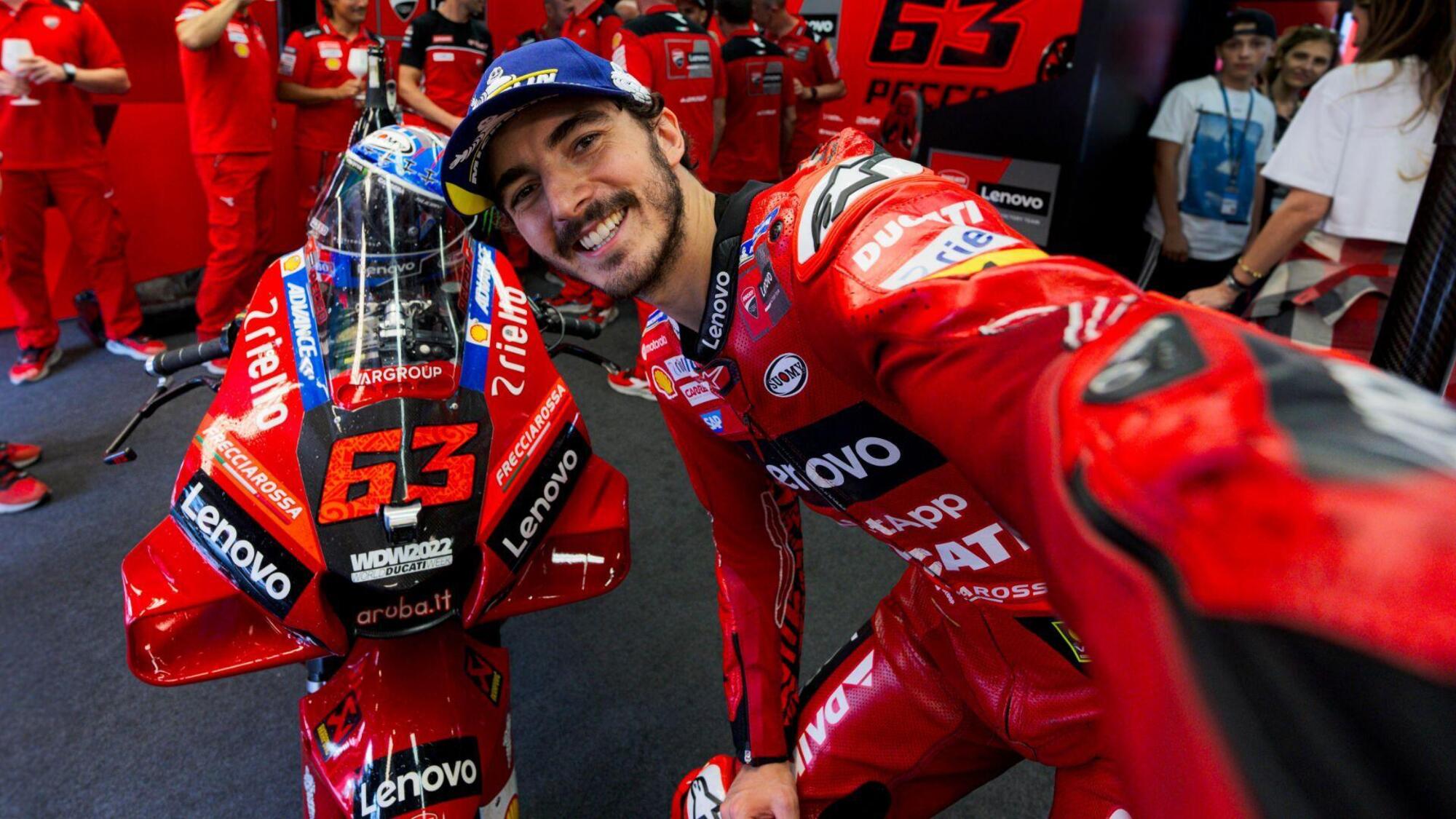 Pecco Bagnaia con la sua Ducati