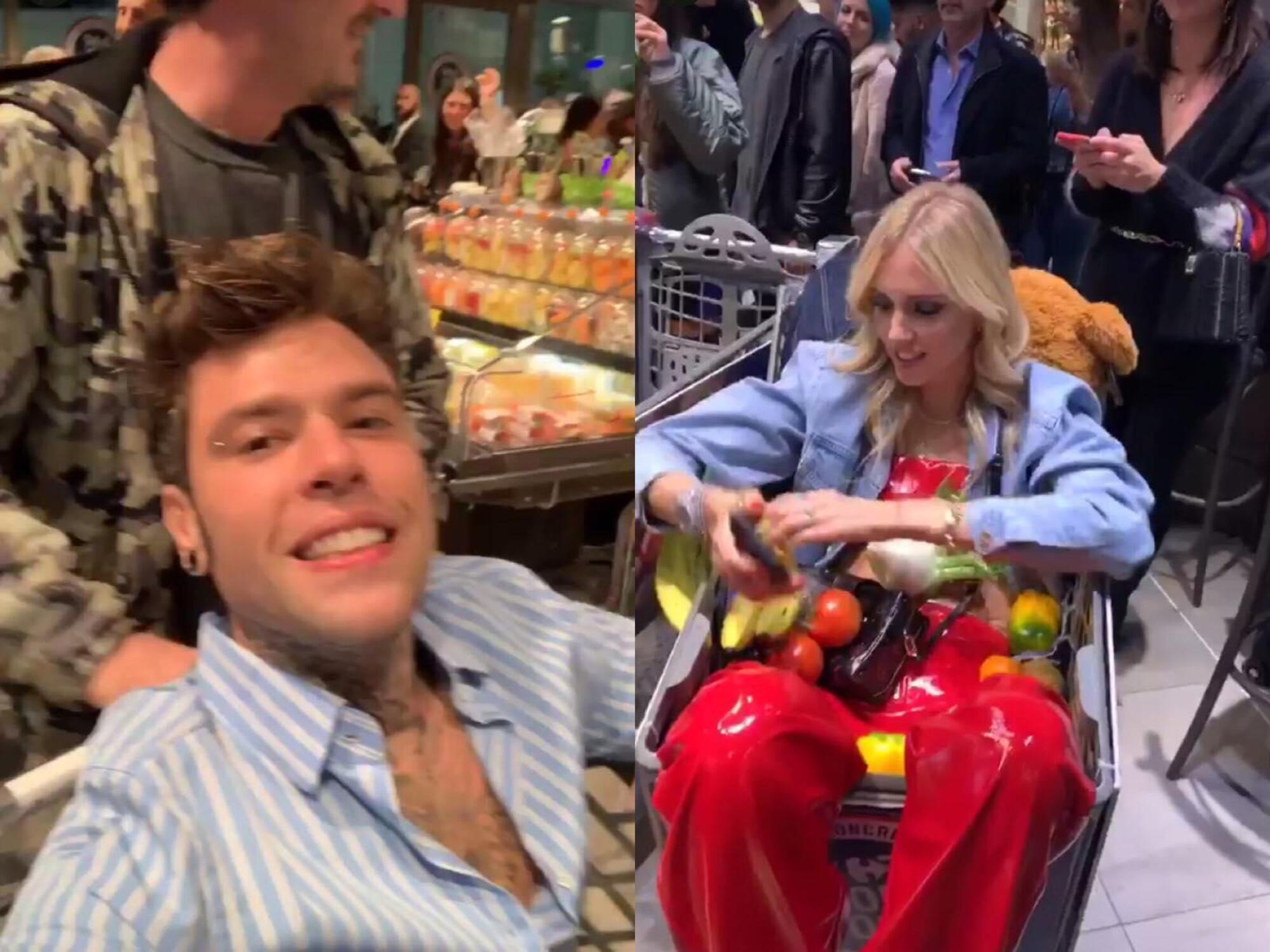 La &quot;festa&quot; di compleanno di Fedez nel supermercato organizzata da Chiara Ferragni