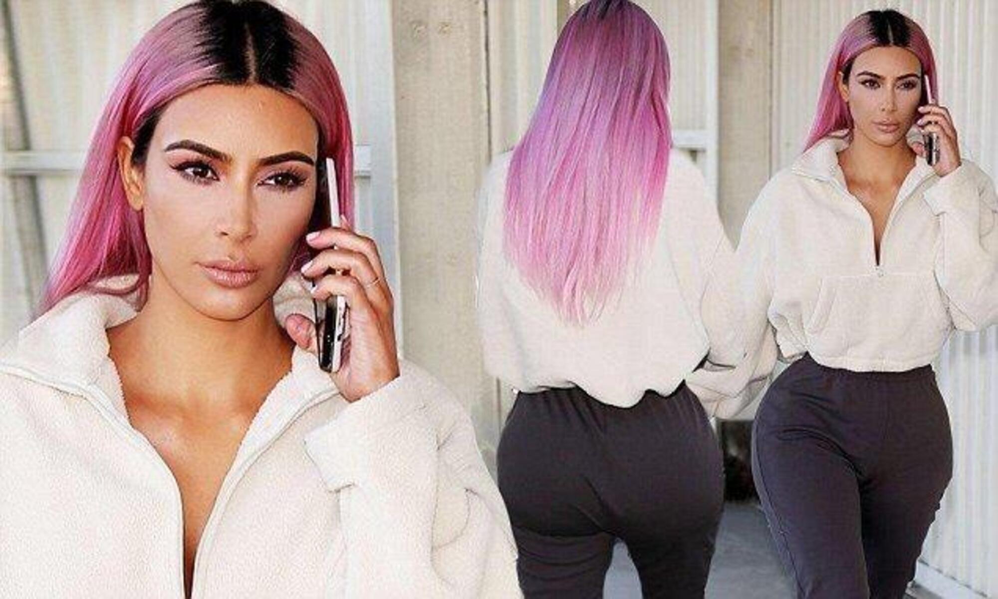 Kim Kardashian in rosa