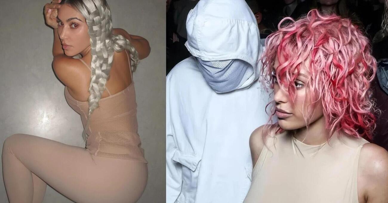 Kim Kardashian risponde al rosa di Bianca Censori con Kanye West col bianco alla George Washington (o Trono di Spade?). E i fan...