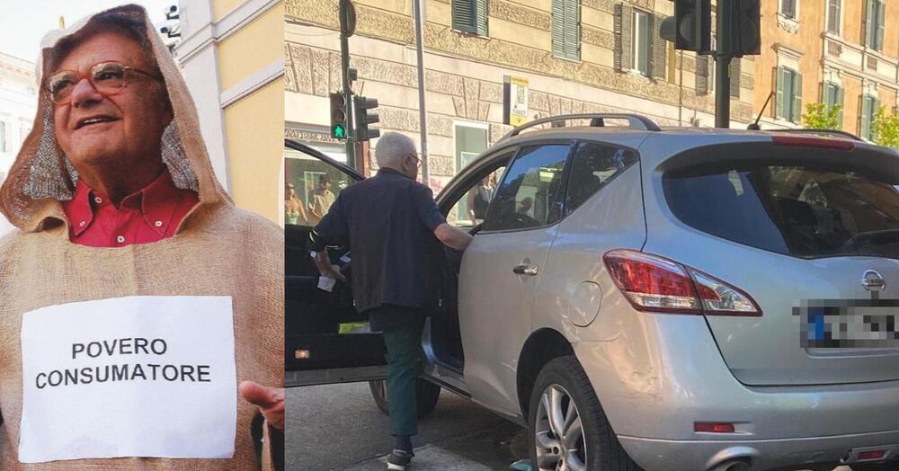 Rienzi (presidente Codacons), ma come parcheggi il suv, proprio tu? Il paladino dei consumatori prima fa pace con Fedez e poi la sosta selvaggia. Ma ecco pronta la scusa... Solo un &ldquo;dispetto&rdquo;?