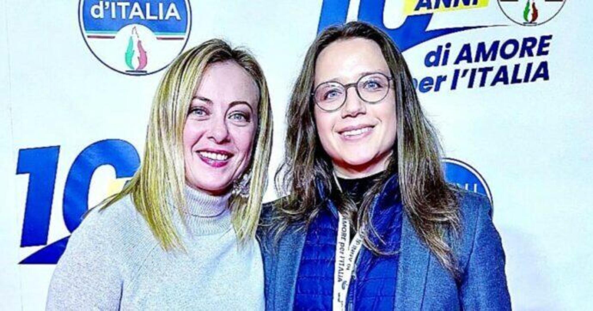 Giorgia Meloni con Elisa Segnini