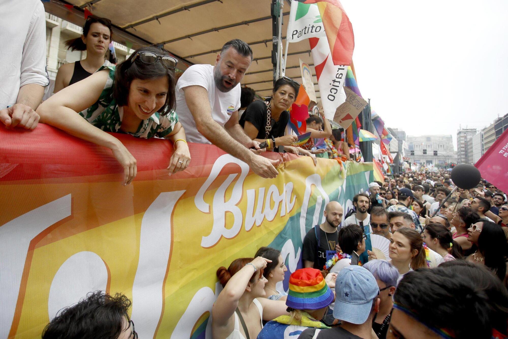 Milano Pride 2024 con Elly Schlein e Alessandro Zan