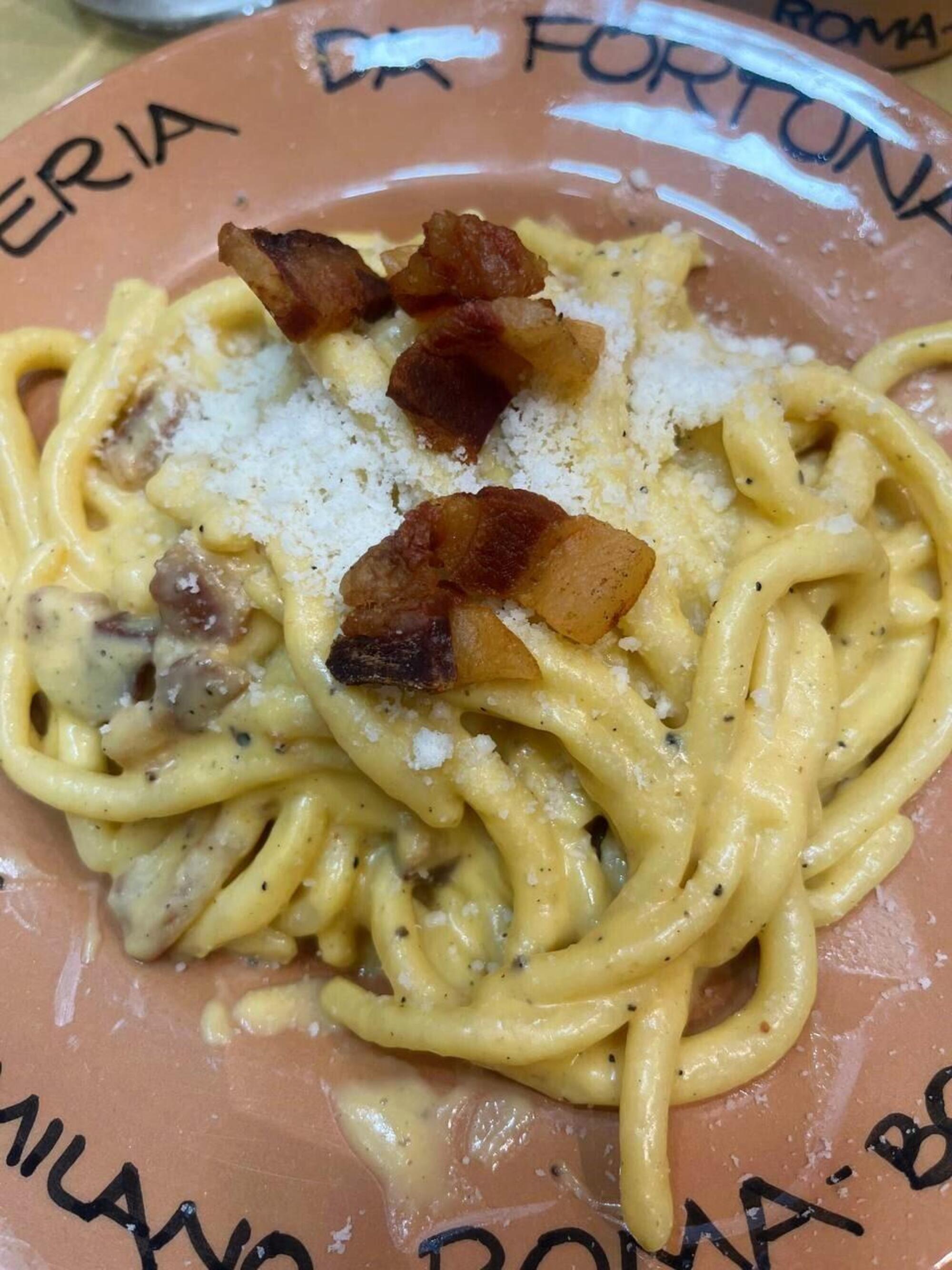 La carbonara dell&#039;Osteria da Fortunata