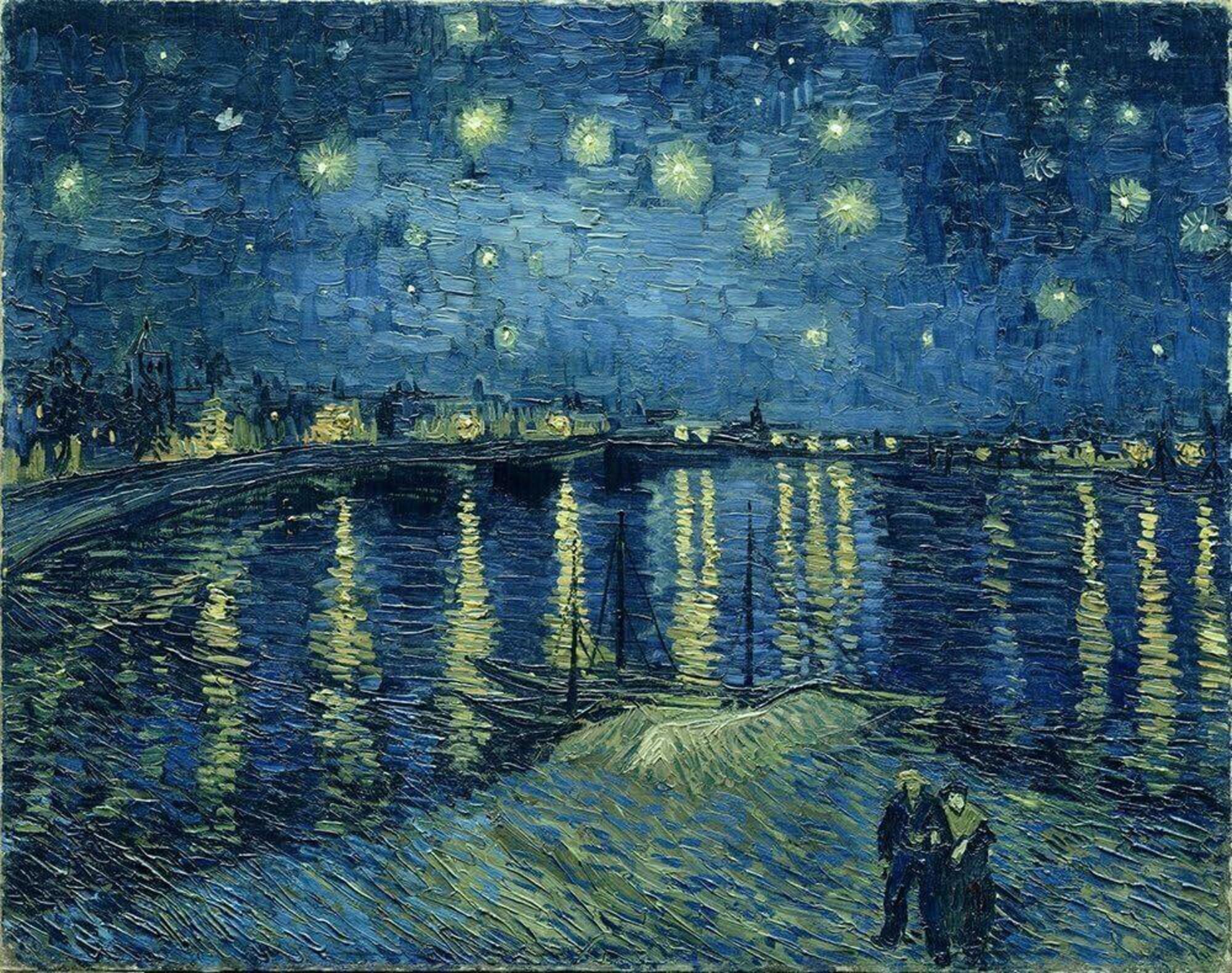 “Notte stellata sul Rodano” di Vincent Van Gogh