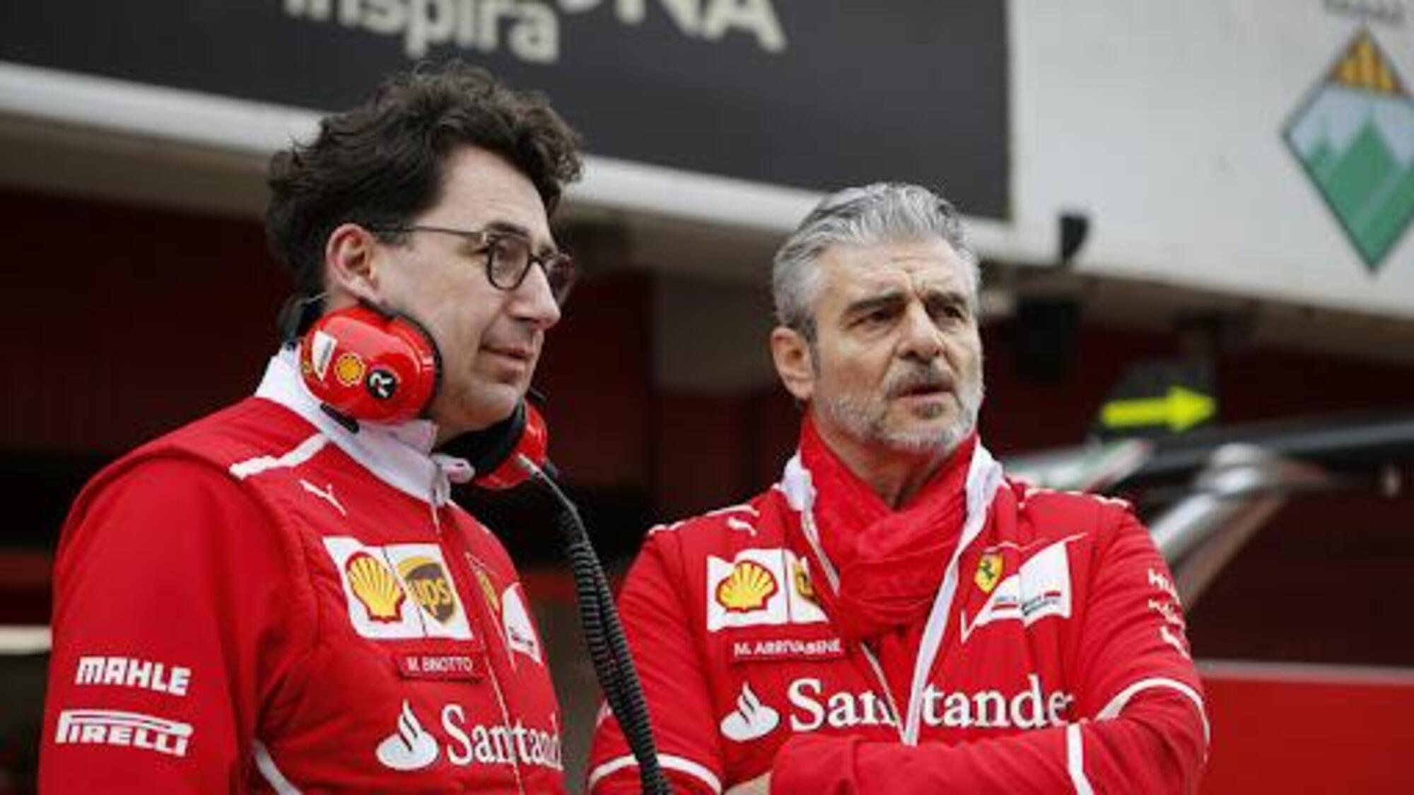 Mattia Binotto e Maurizio Arrivabene in Ferrari