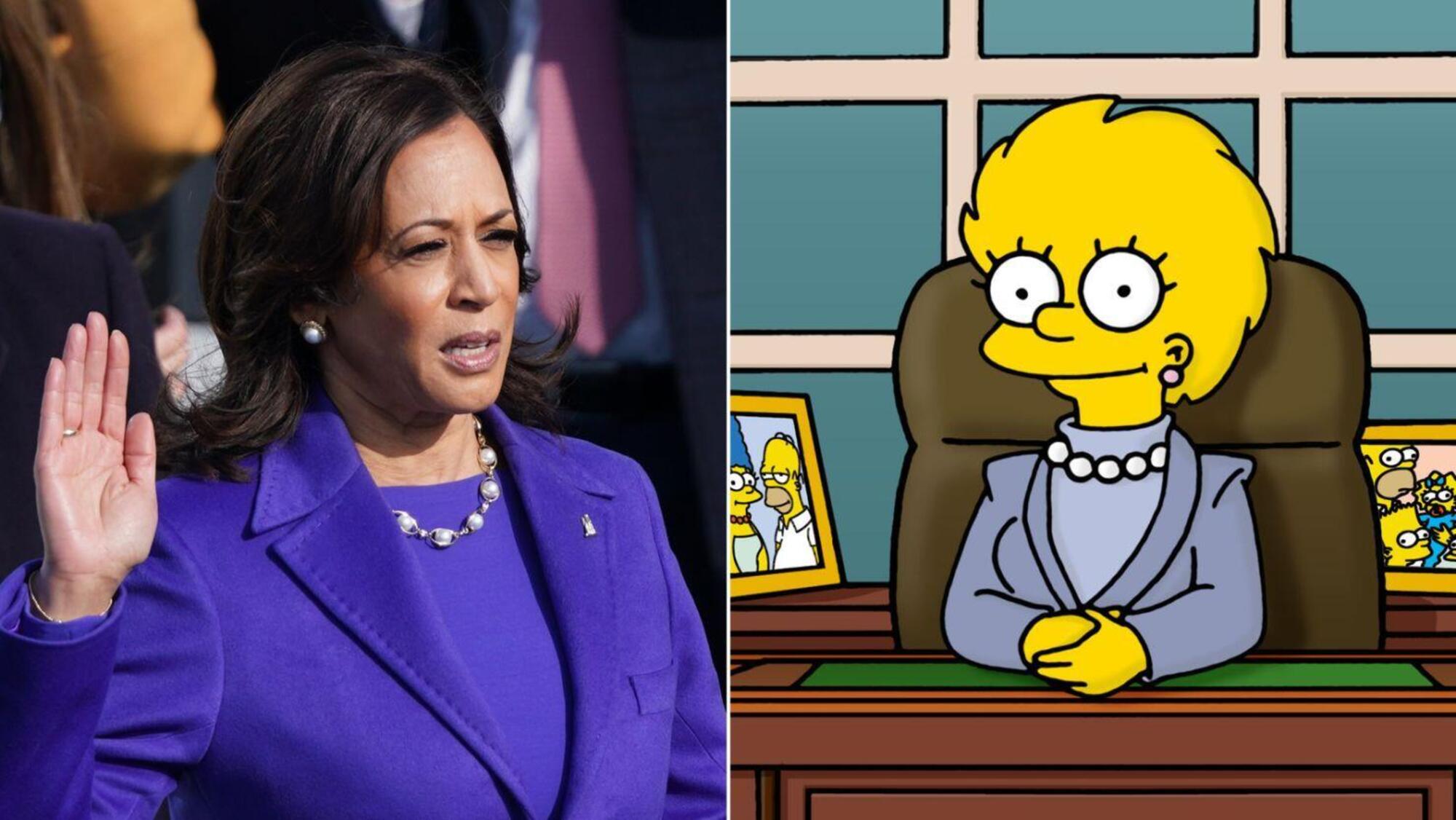 Kamala Harris come Lisa Simpson nell&#039;episodio in cui diventa presidente degli Stati Uniti