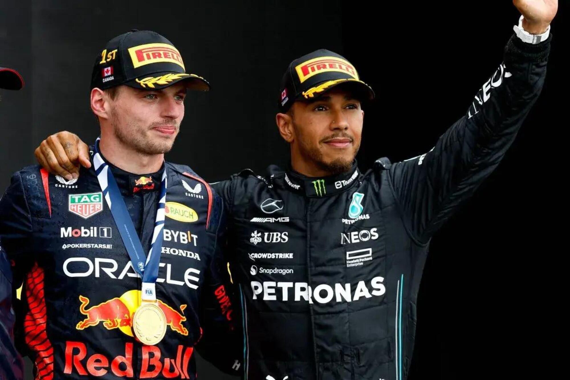 Max Verstappen e Lewis Hamilton