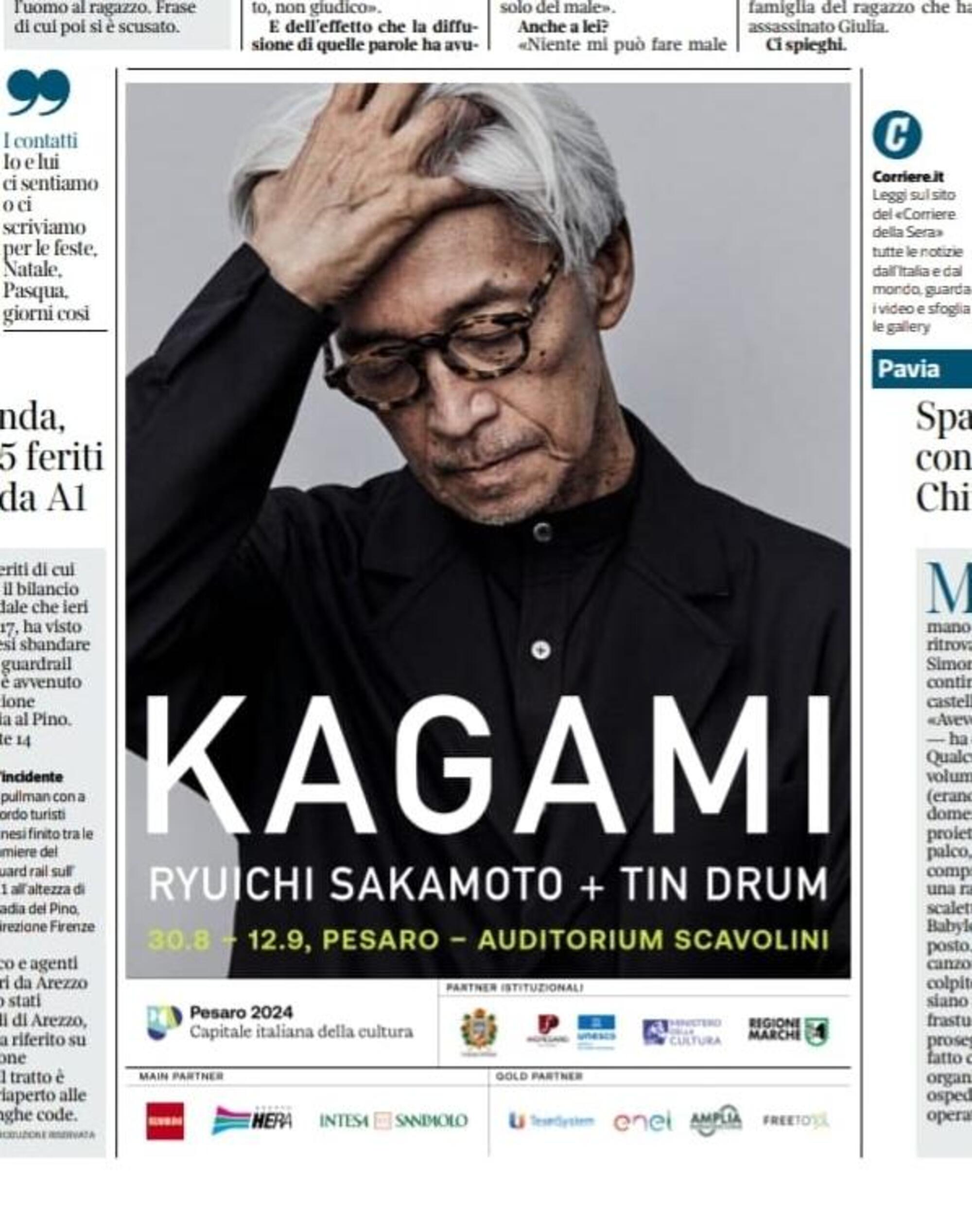 Kagami, la pubblicità sul Corriere della Sera
