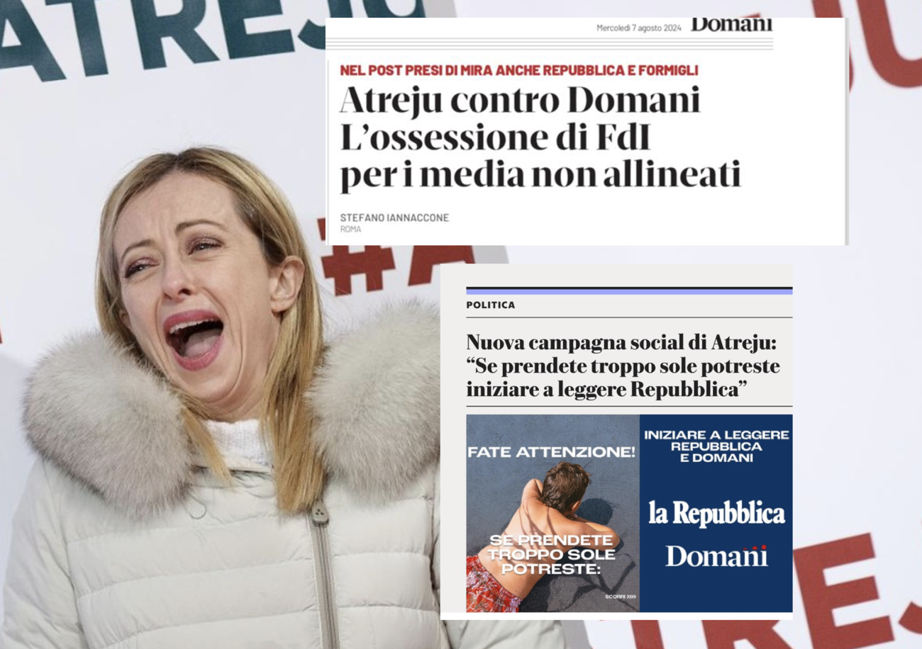 Repubblica e Domani, ma quanto siete seri? Fratelli d&rsquo;Italia che vi percula per pubblicizzare Atreju fa pi&ugrave; ridere di voi e dimostra il punto debole della sinistra