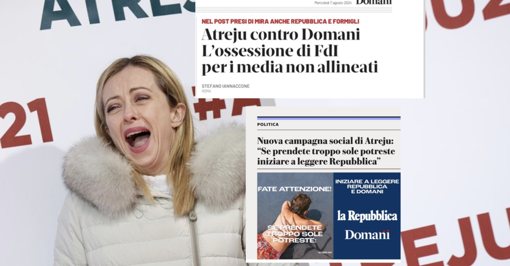 Repubblica e Domani, ma quanto siete seri? Fratelli d&rsquo;Italia che vi percula per pubblicizzare Atreju fa pi&ugrave; ridere di voi e dimostra il punto debole della sinistra