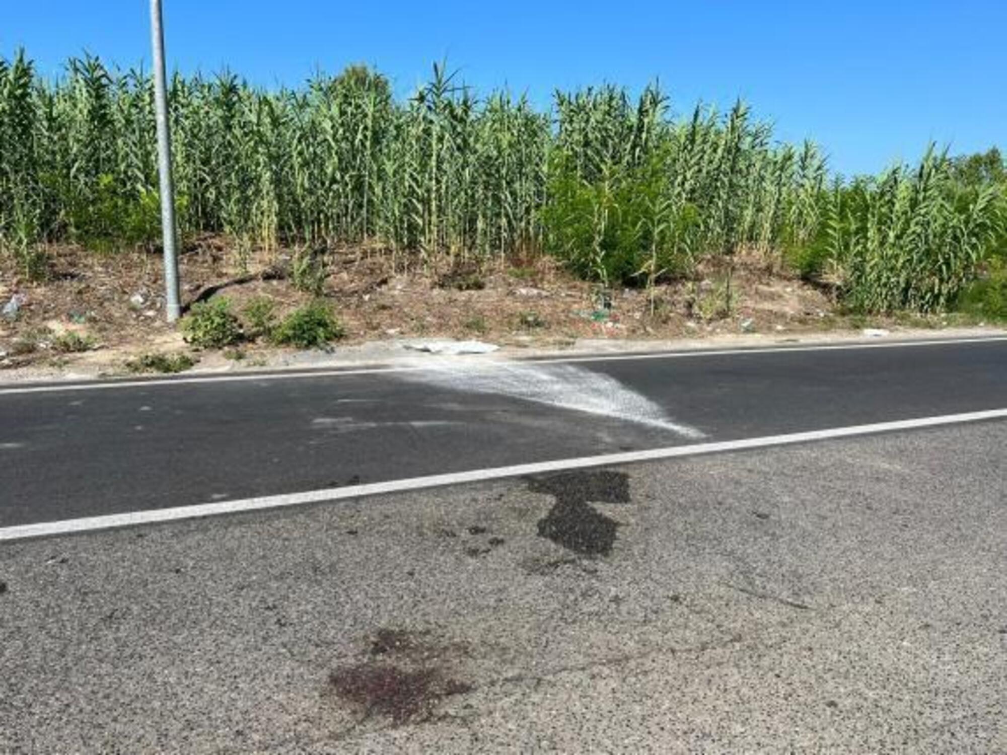 Il luogo dell'incidente a Giugliano in Campania