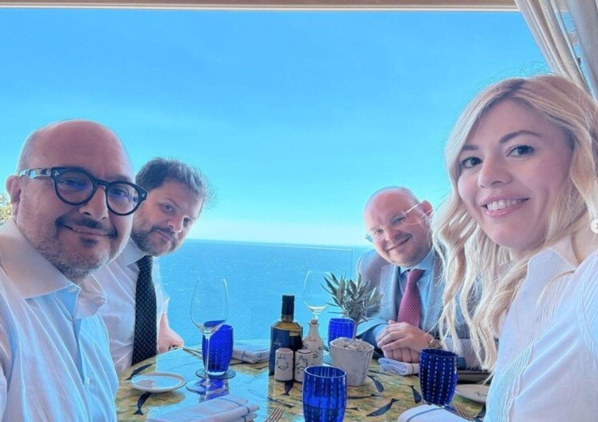 Maria Rosaria Boccia e Gennaro Sangiuliano a pranzo