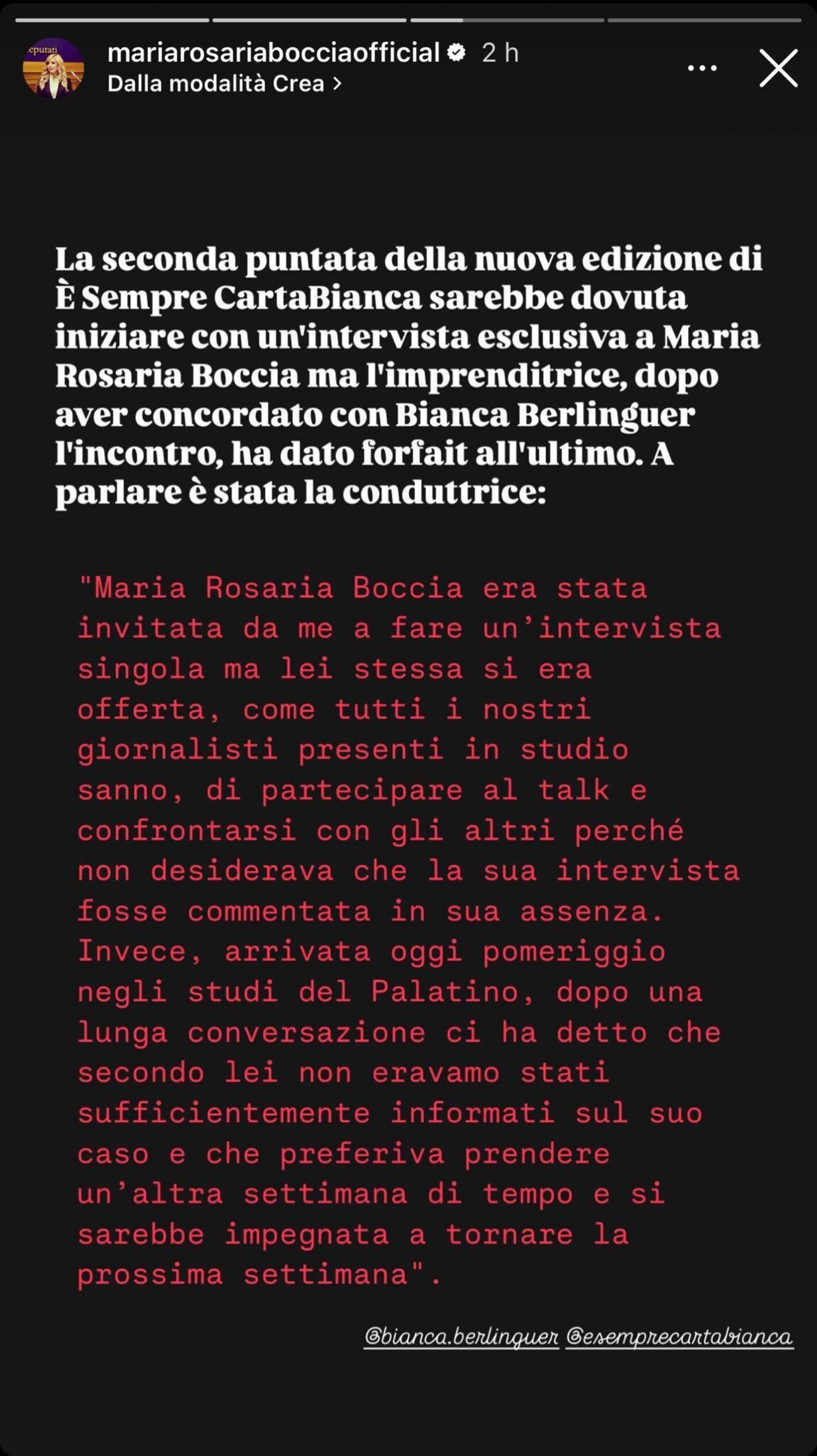 La storia Instagram di Maria Rosaria Boccia