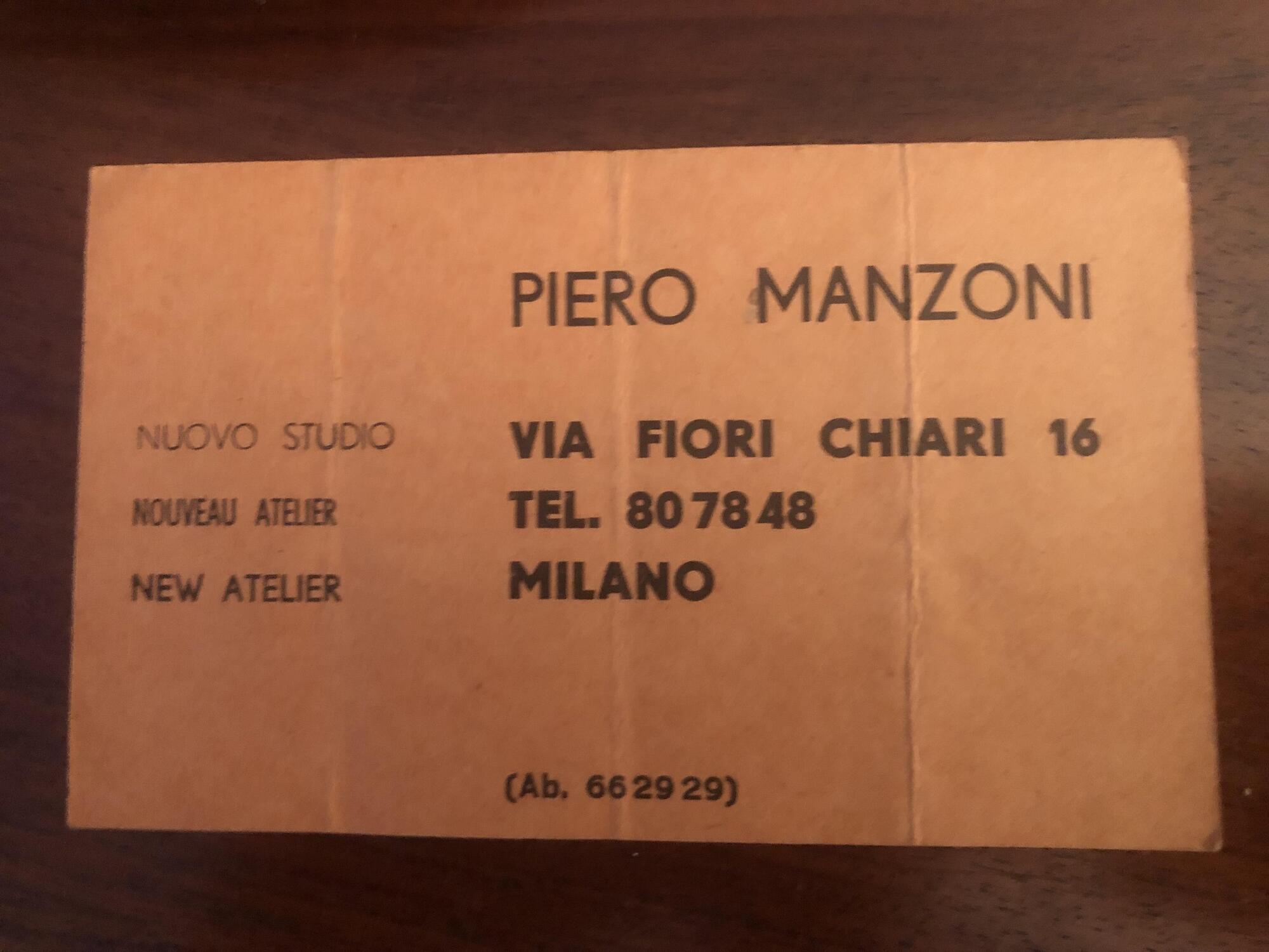 Biglietto da visita di Piero Manzoni