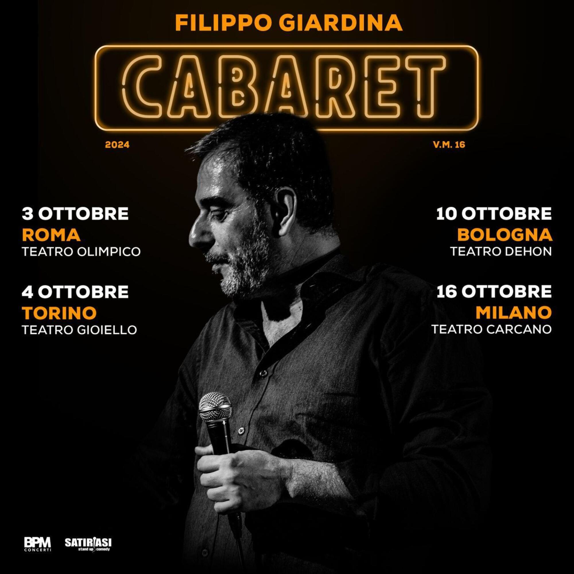 Filippo Giardina a teatro con Cabaret, le date