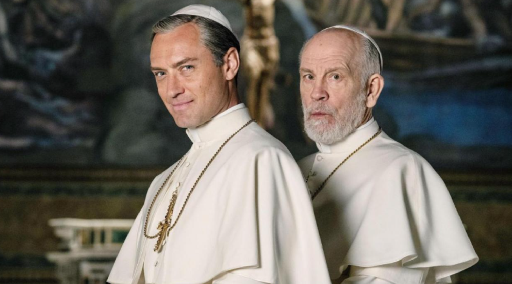 Jude Law e John Malkovich in "The new Pope" di Paolo Sorrentino