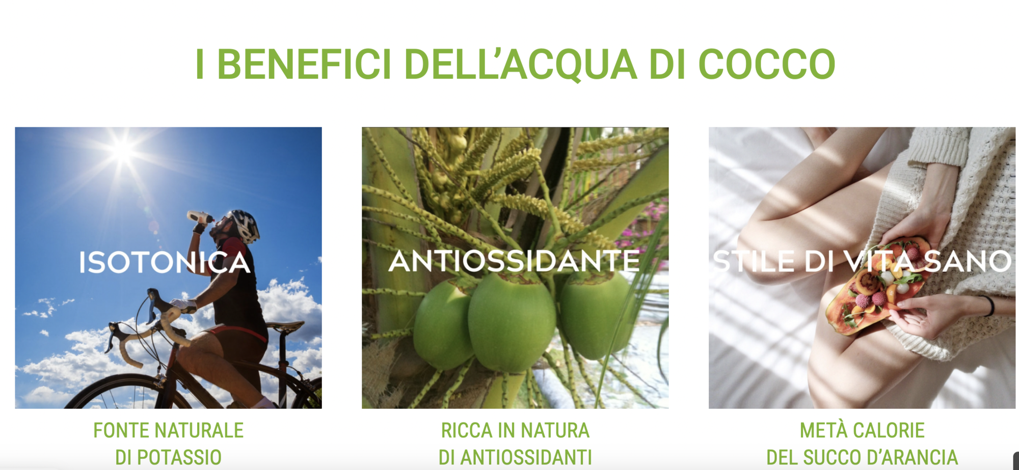 I benefici dell&#039;acqua di cocco di Ococo