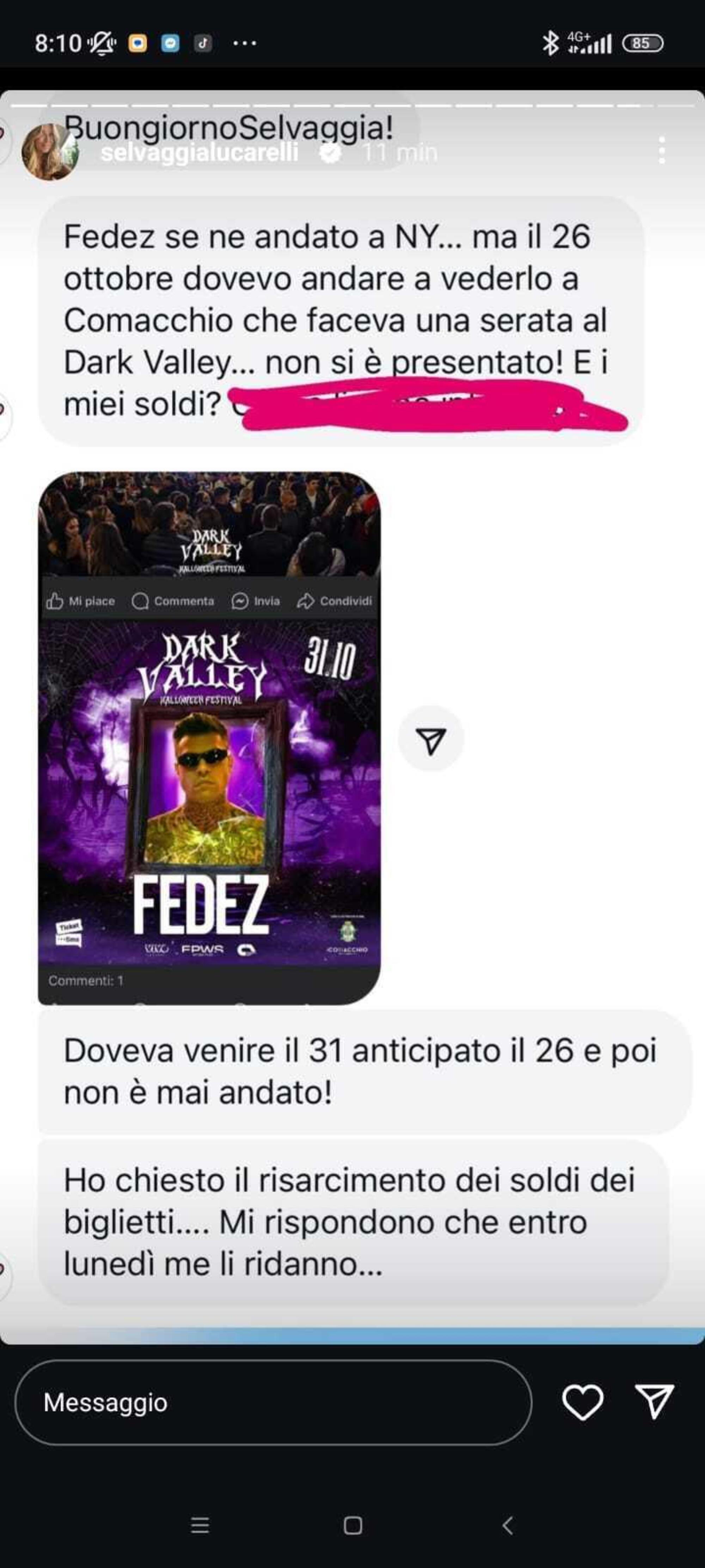 Le date &quot;paccate&quot; da Fedez